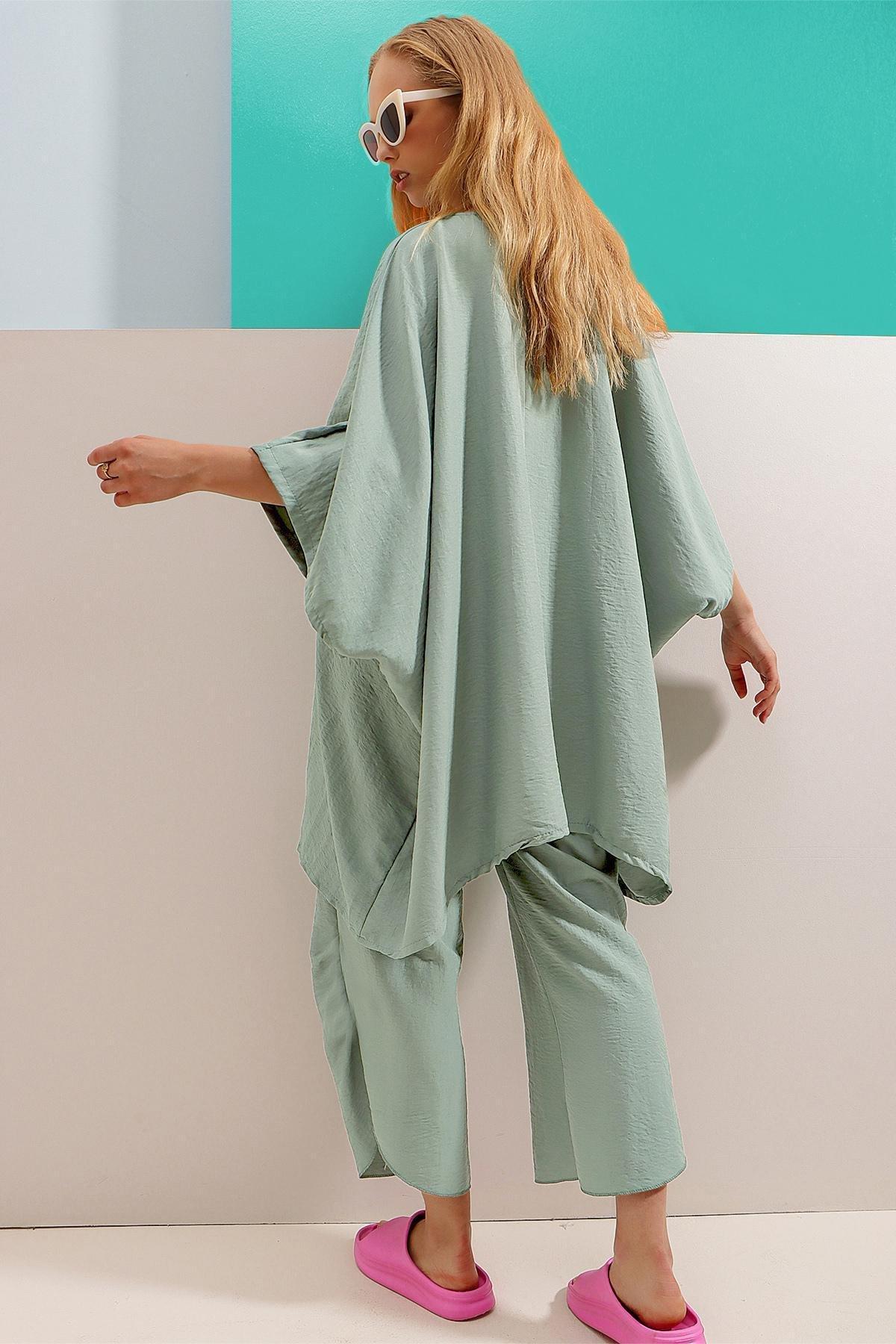 Green Textured Oversize Co-Ord Set, Green, large image number 7