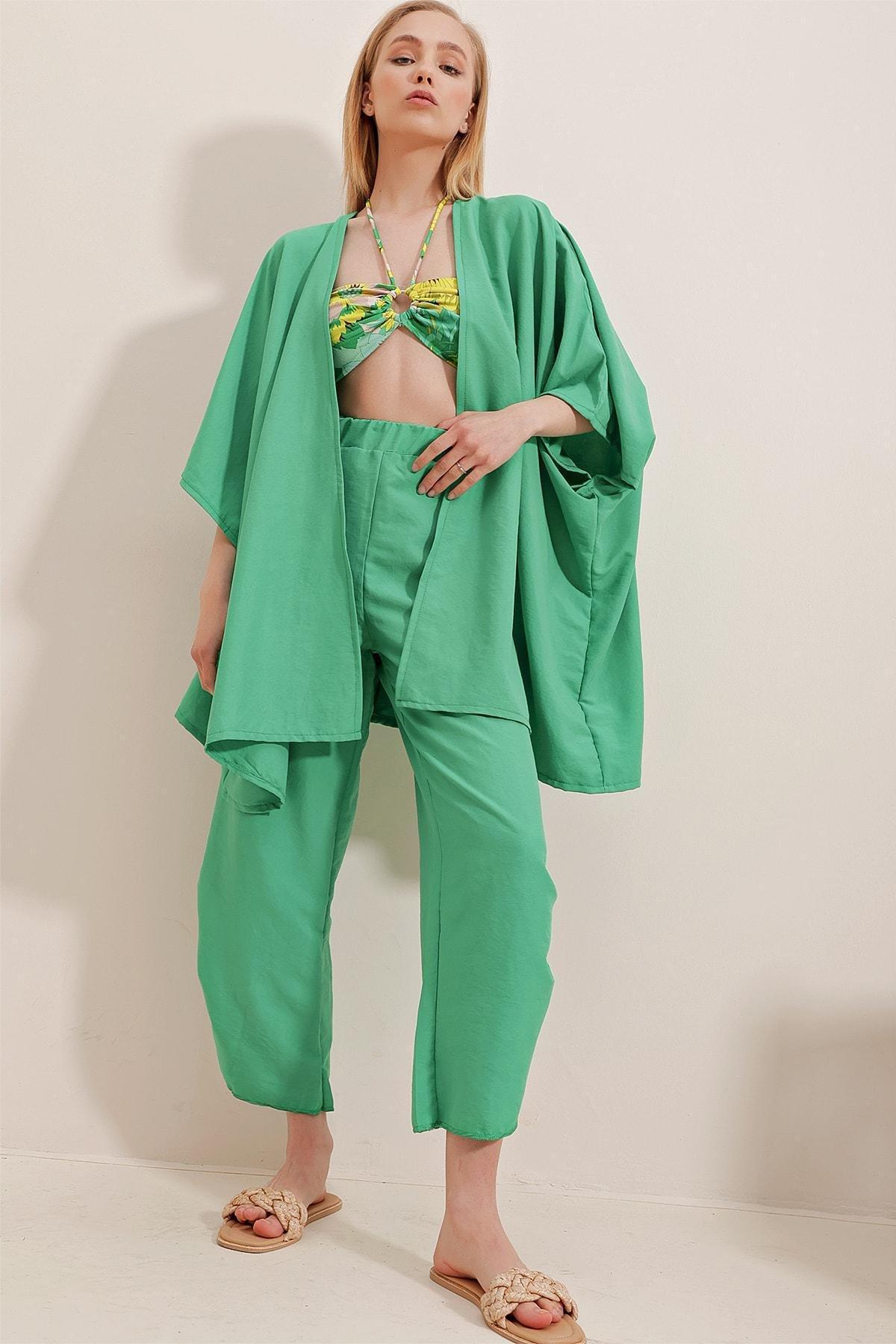 Green Textured Oversize Co-Ord Set, Green, large image number 9