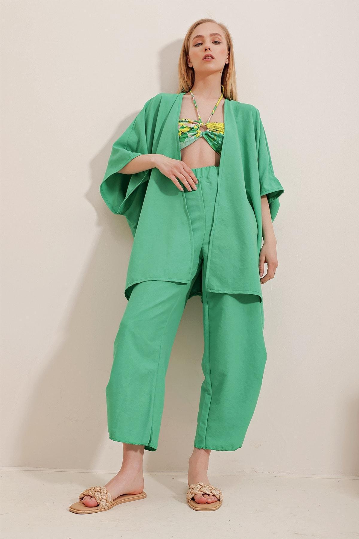 Green Textured Oversize Co-Ord Set, Green, large image number 11