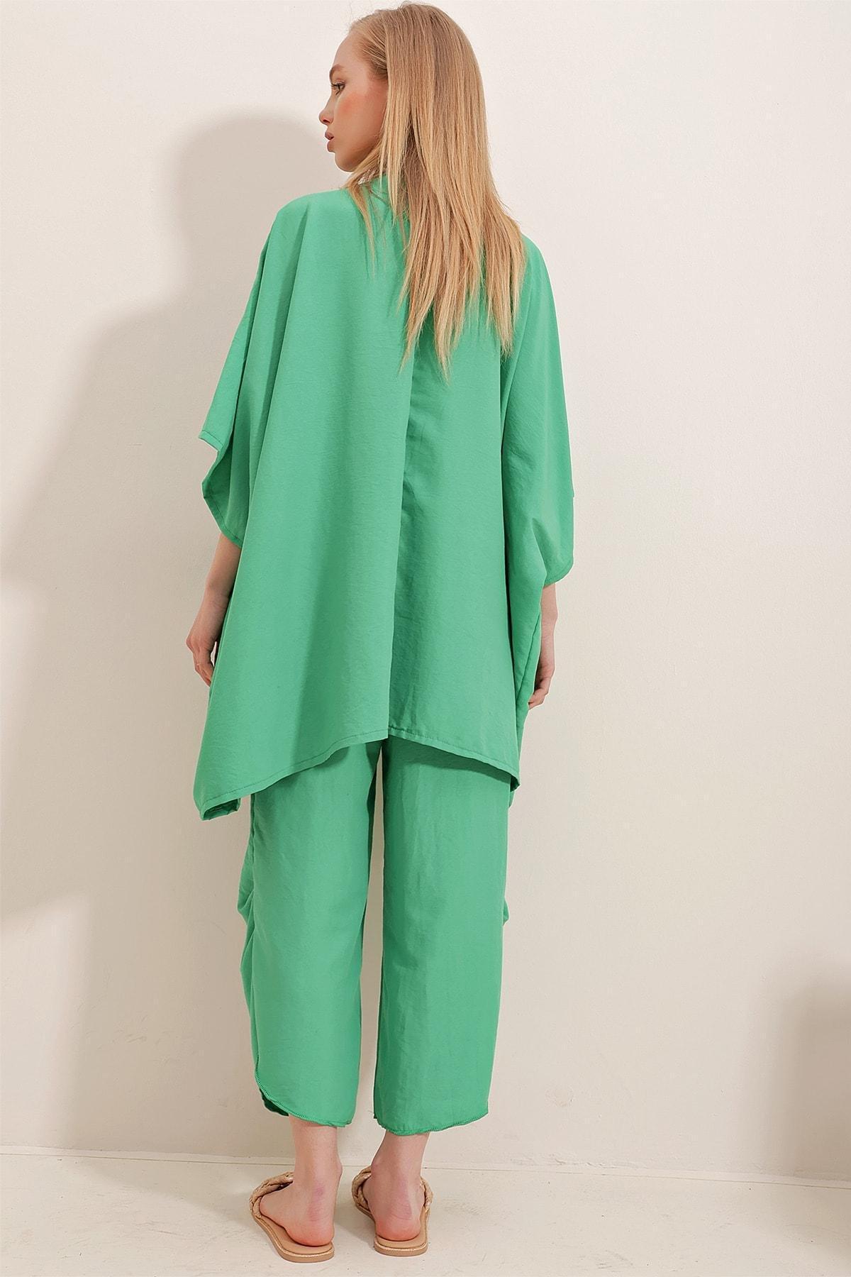 Green Textured Oversize Co-Ord Set, Green, large image number 13