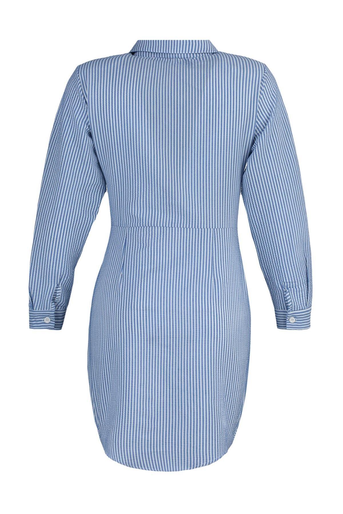 Navy Shirt Mini Dress, , large image number 8