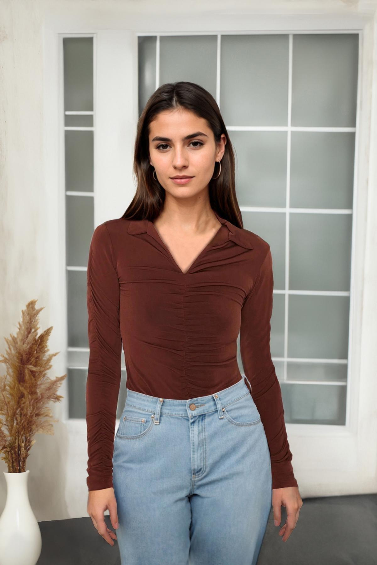 Brown Slim Top, , large image number 1