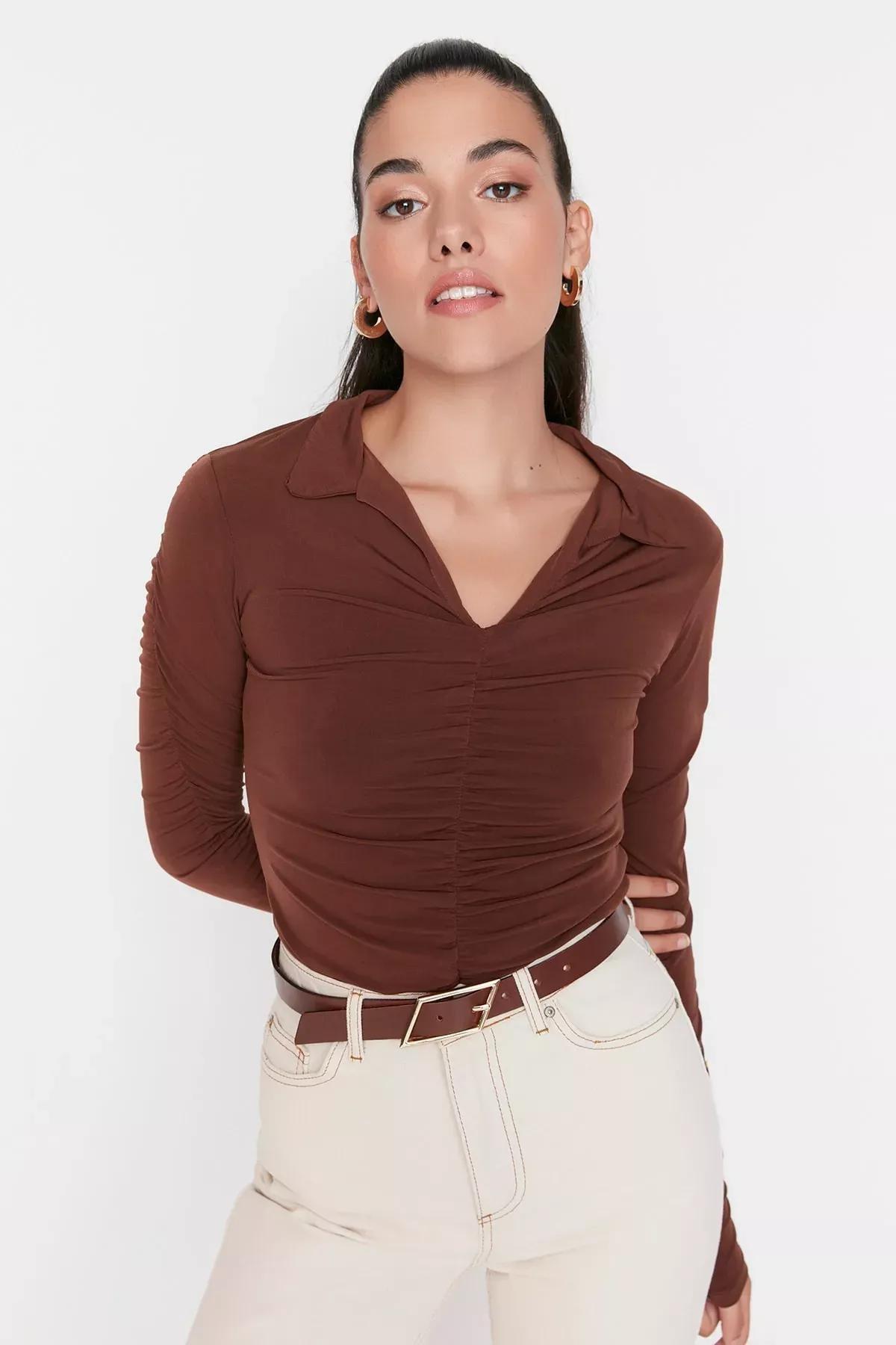 Brown Slim Top, , large image number 2