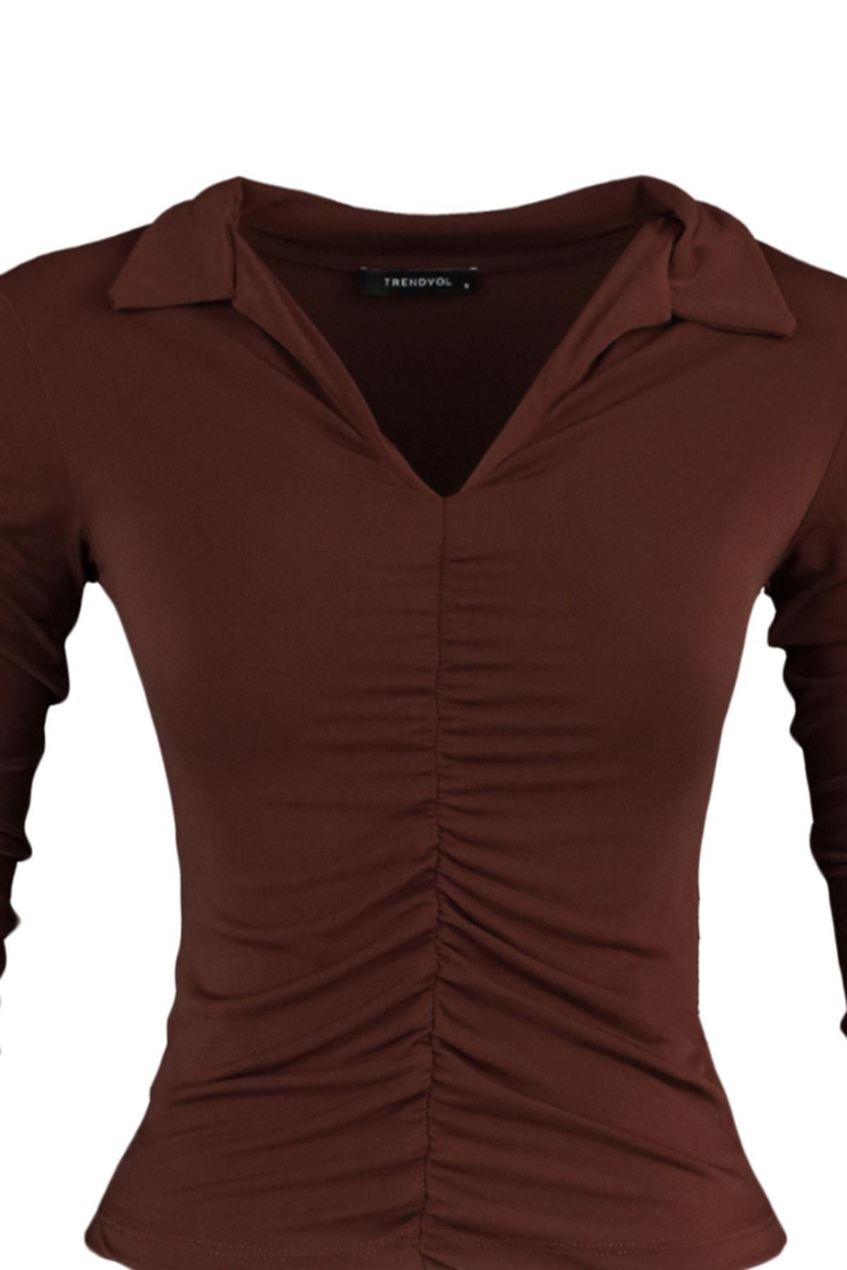 Trendyol - Brown Slim Top