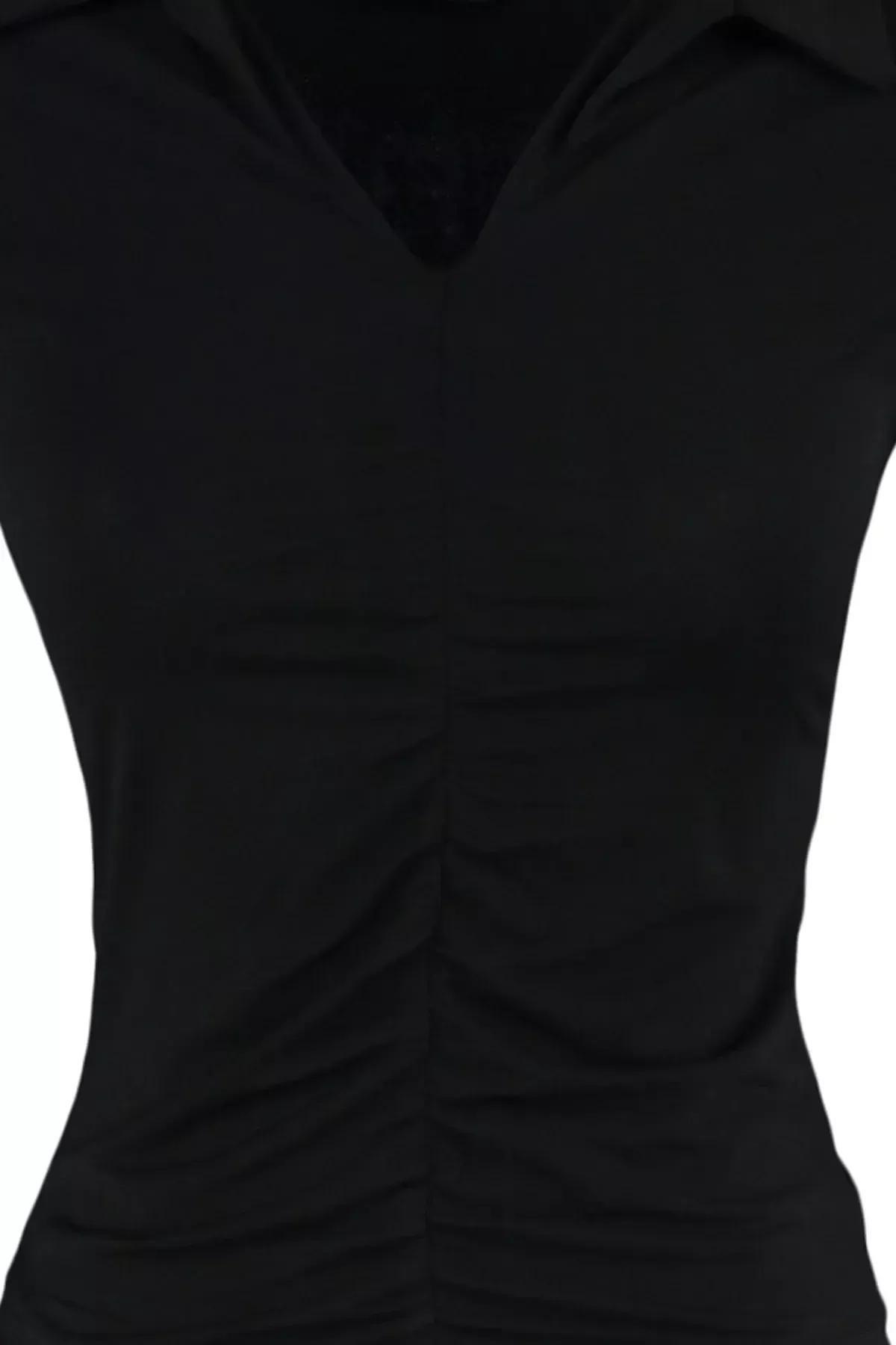 Black Fitted Top, Black, large image number 5