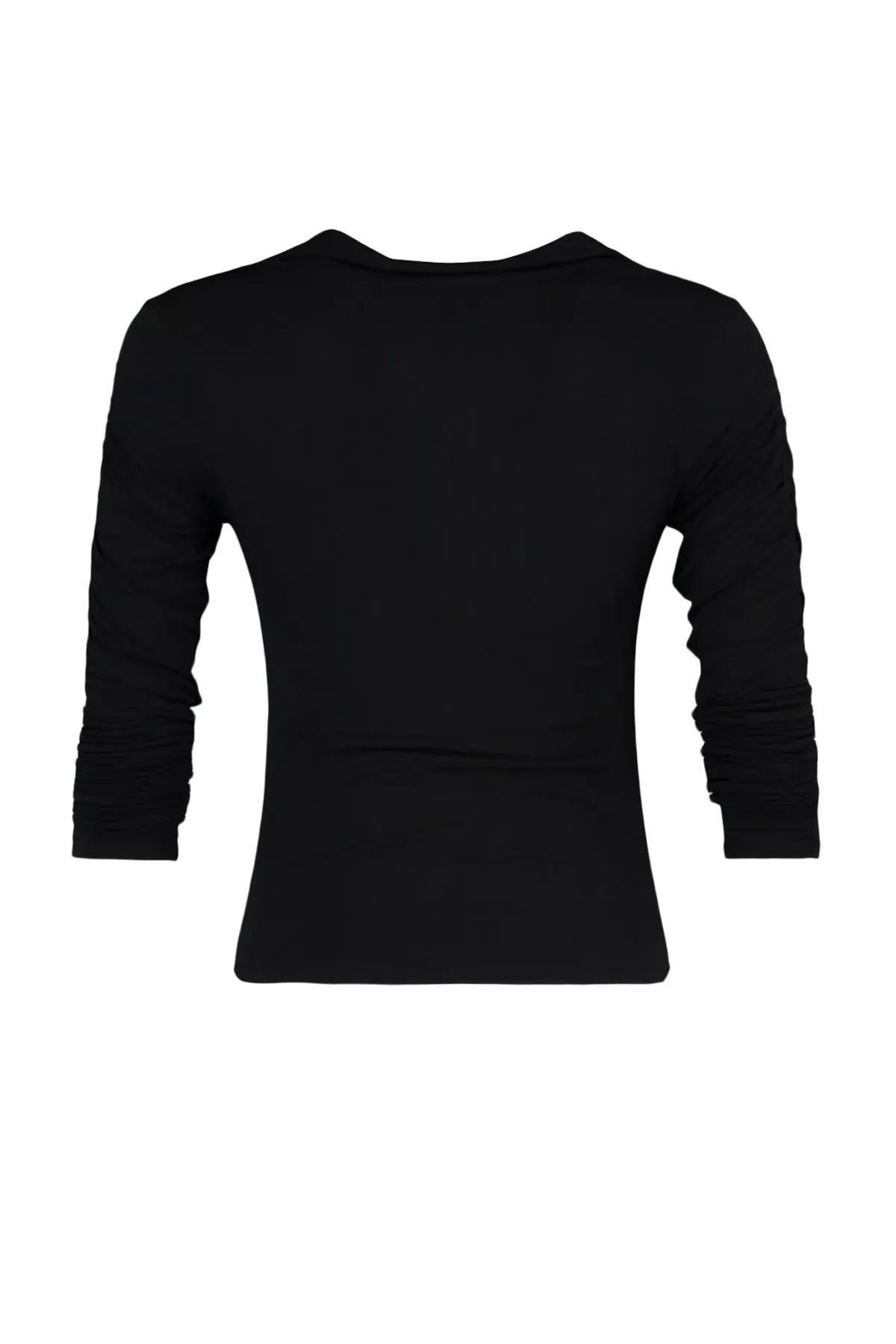 Black Fitted Top, Black, large image number 6