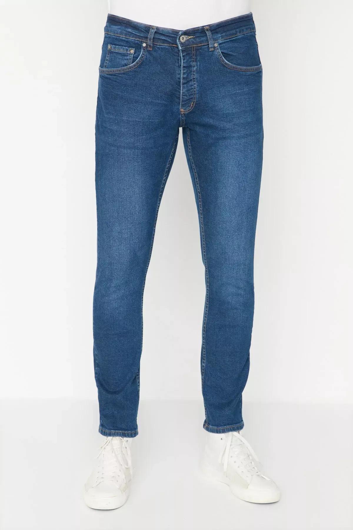 Blue Slim Jeans, Dark blue, medium