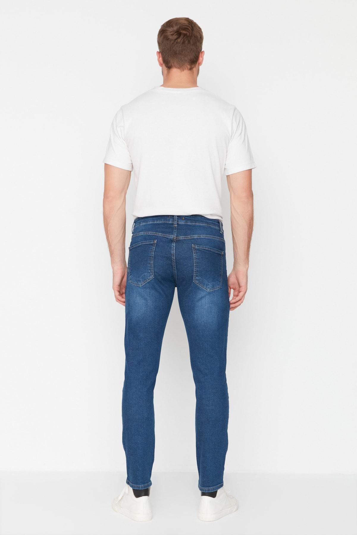 Blue Slim Jeans, Dark blue, large image number 4