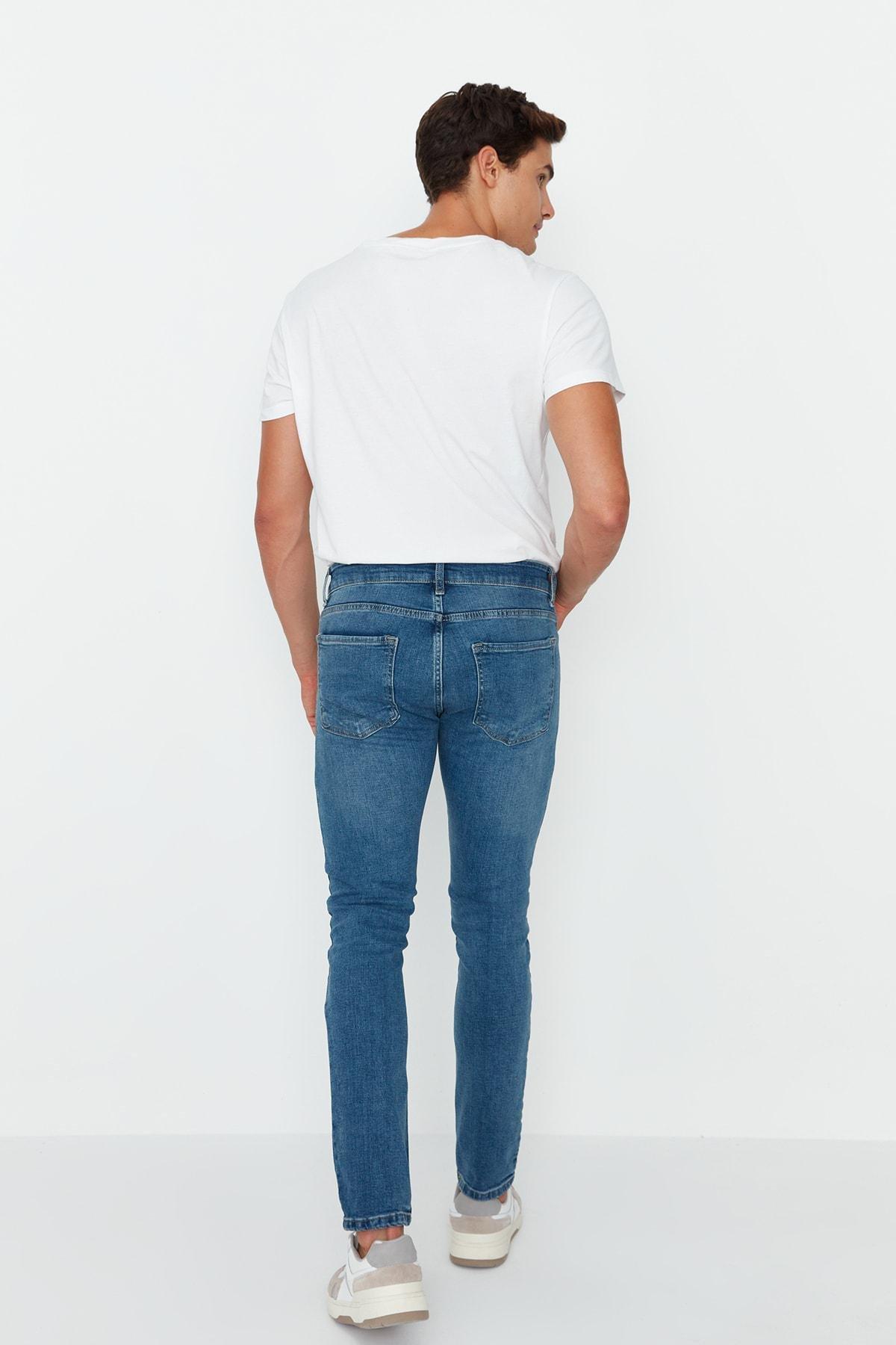 Navy Slim Denim Jeans, , large image number 4