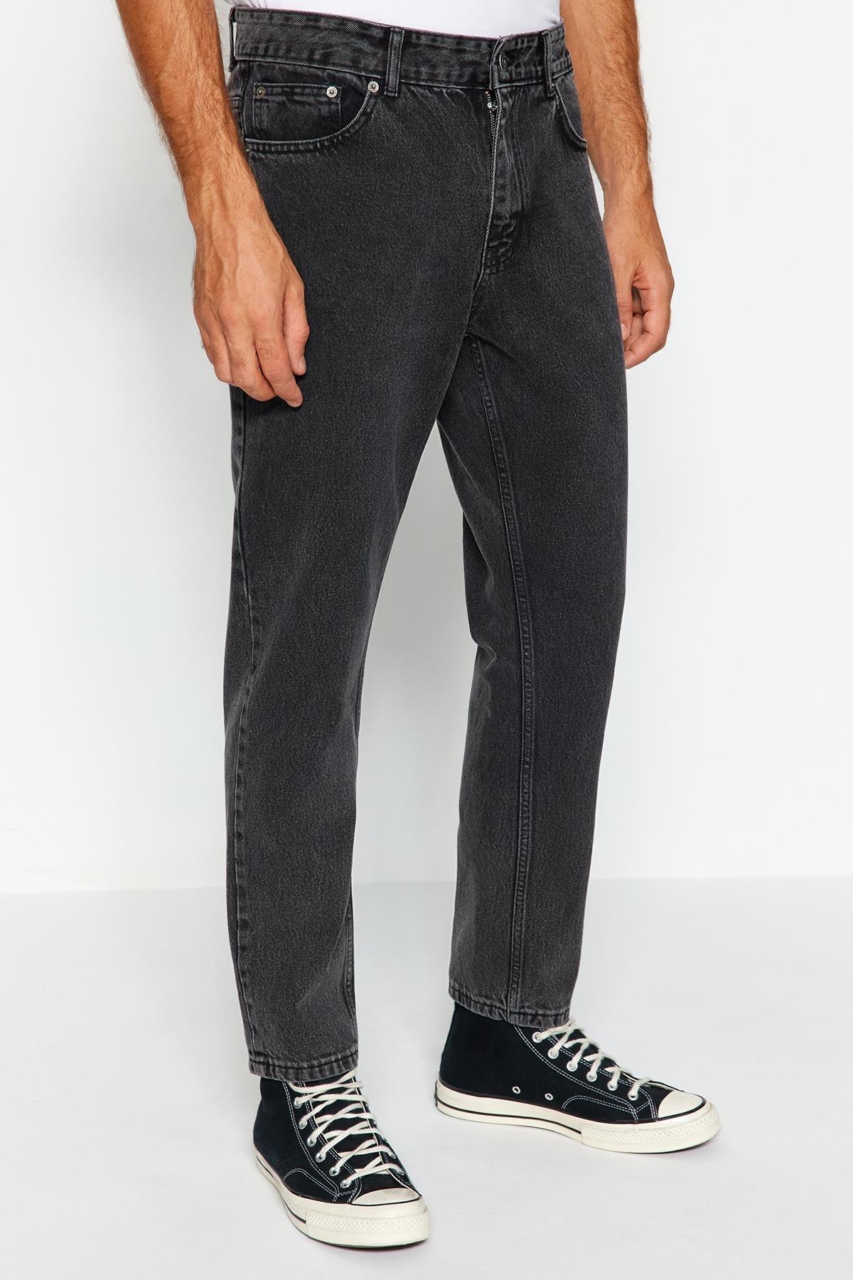 Black Boyfriend Denim Trousers, , large image number 0
