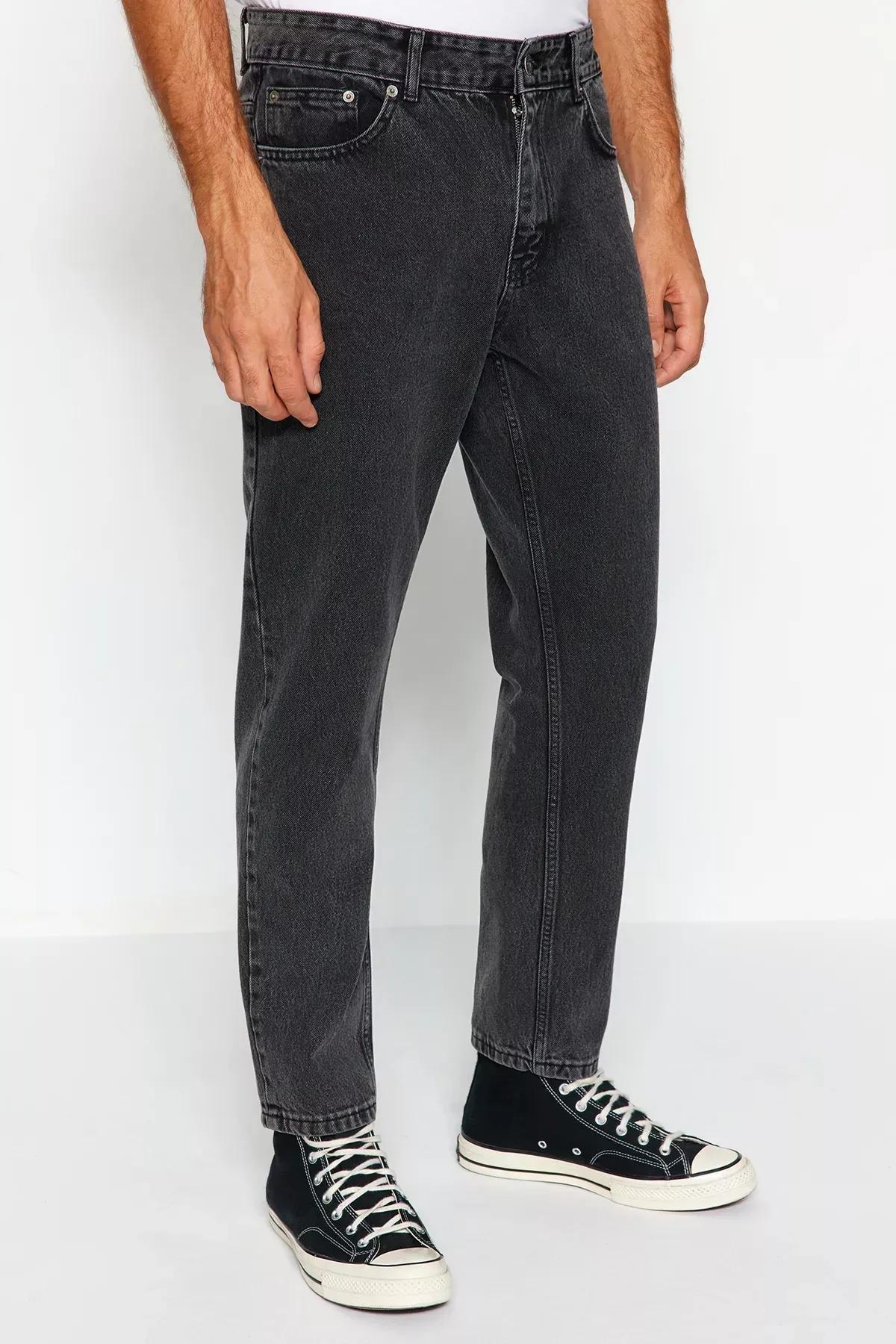 Black Boyfriend Denim Trousers, , large image number 0