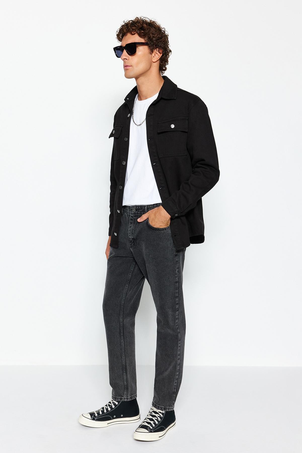 Black Boyfriend Denim Trousers, , large image number 1