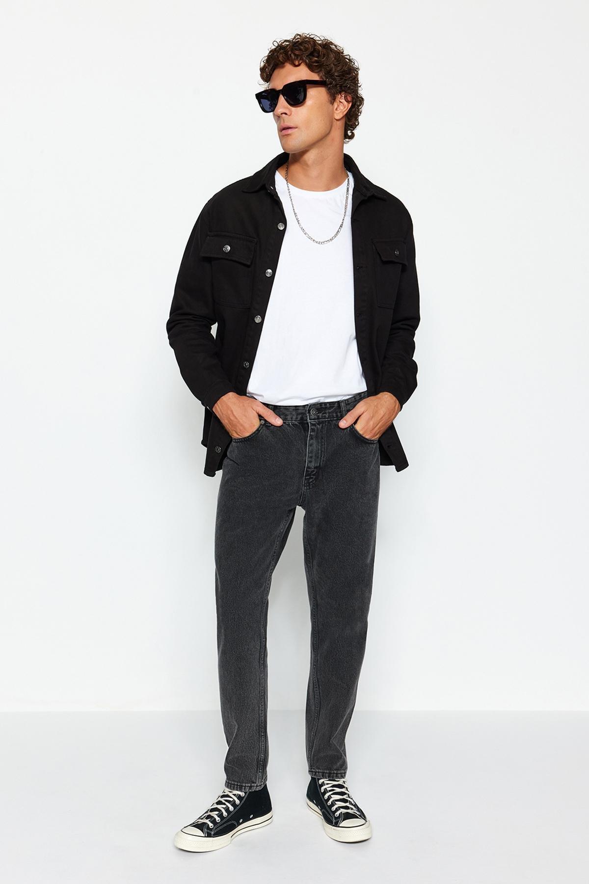 Black Boyfriend Denim Trousers, , large image number 2