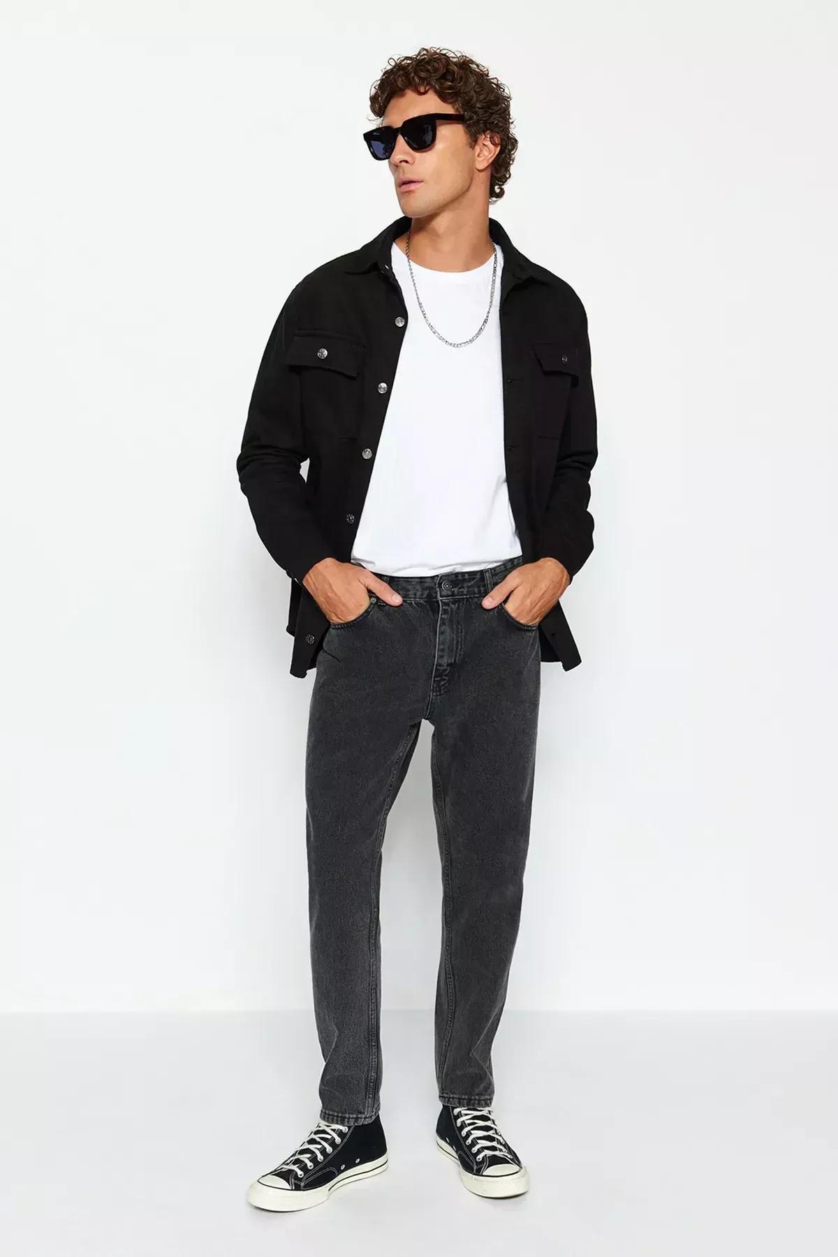 Black Boyfriend Denim Trousers, , large image number 2