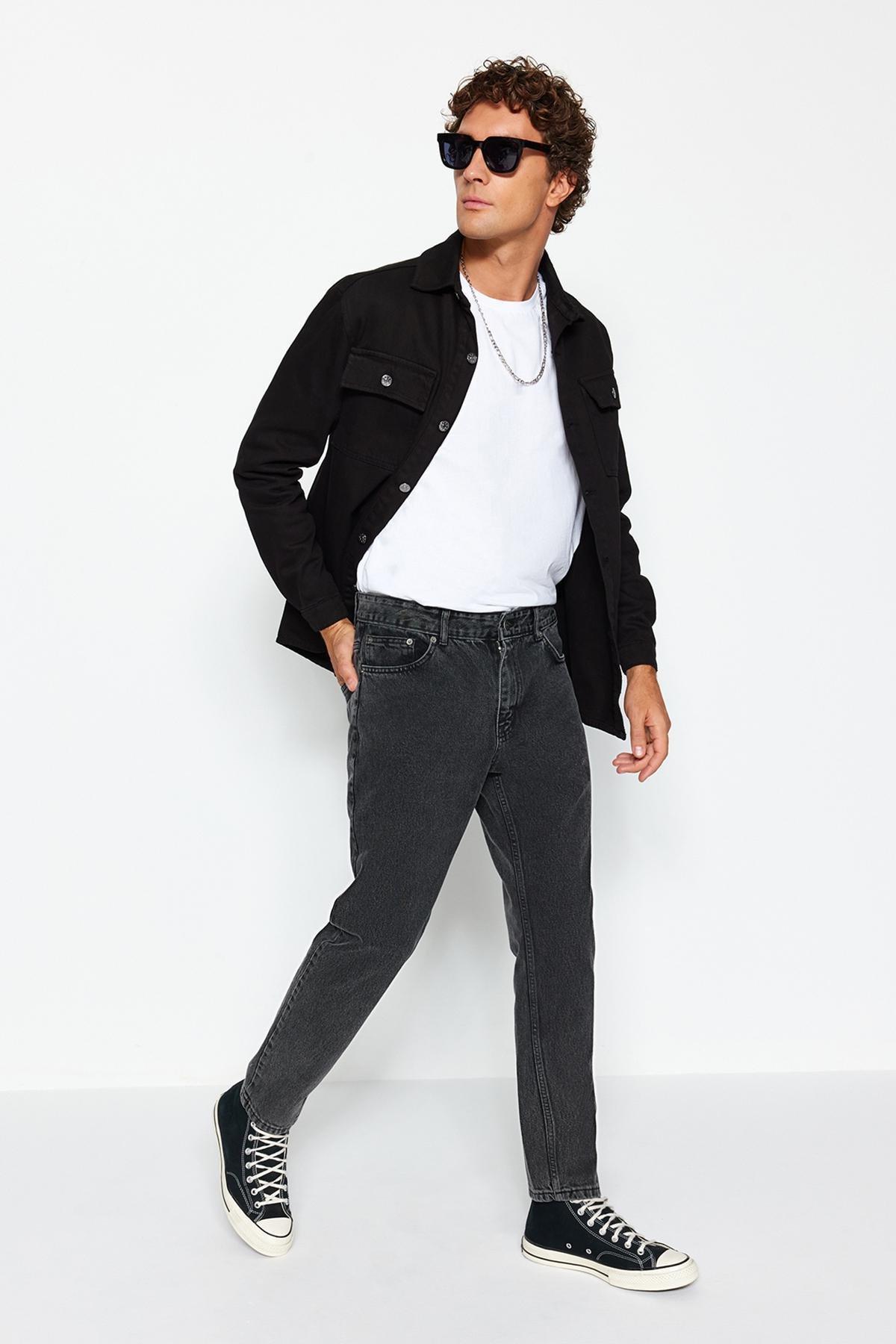 Black Boyfriend Denim Trousers, , large image number 3