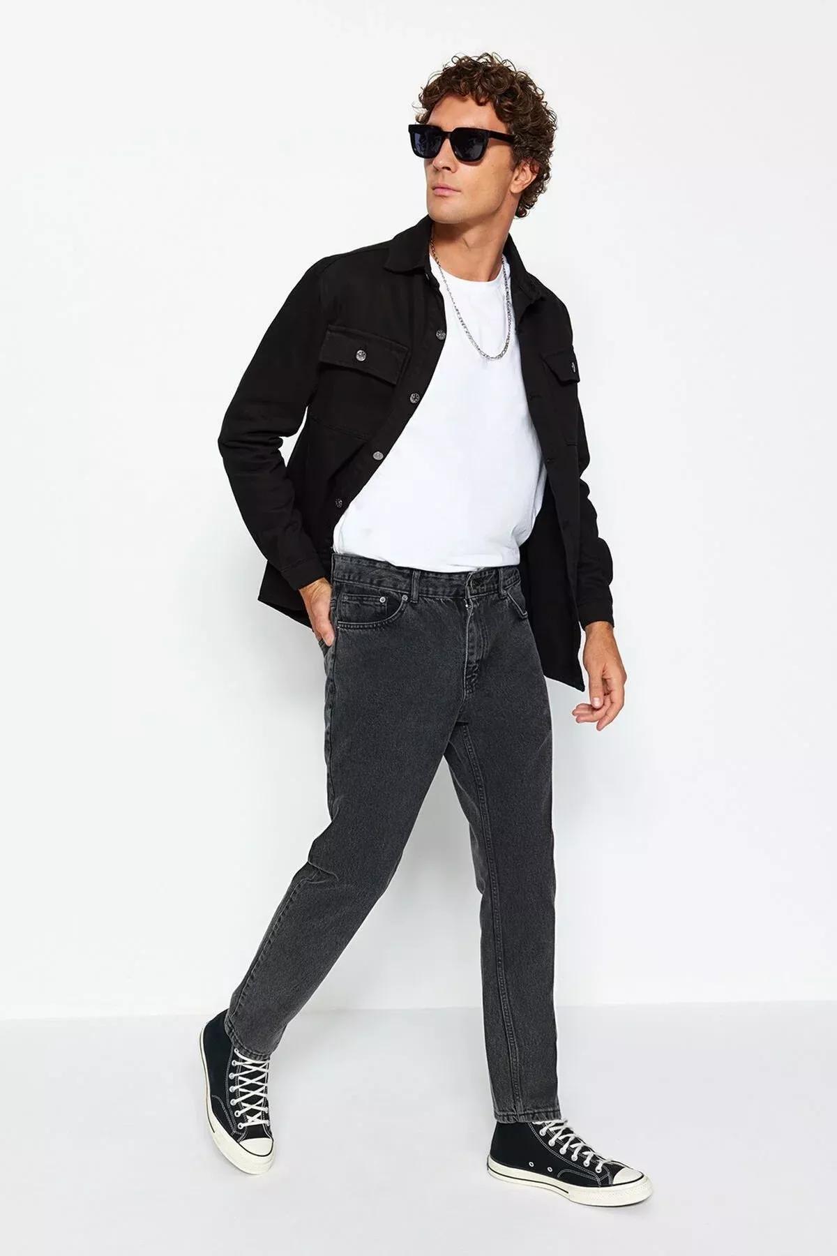 Black Boyfriend Denim Trousers, , large image number 3