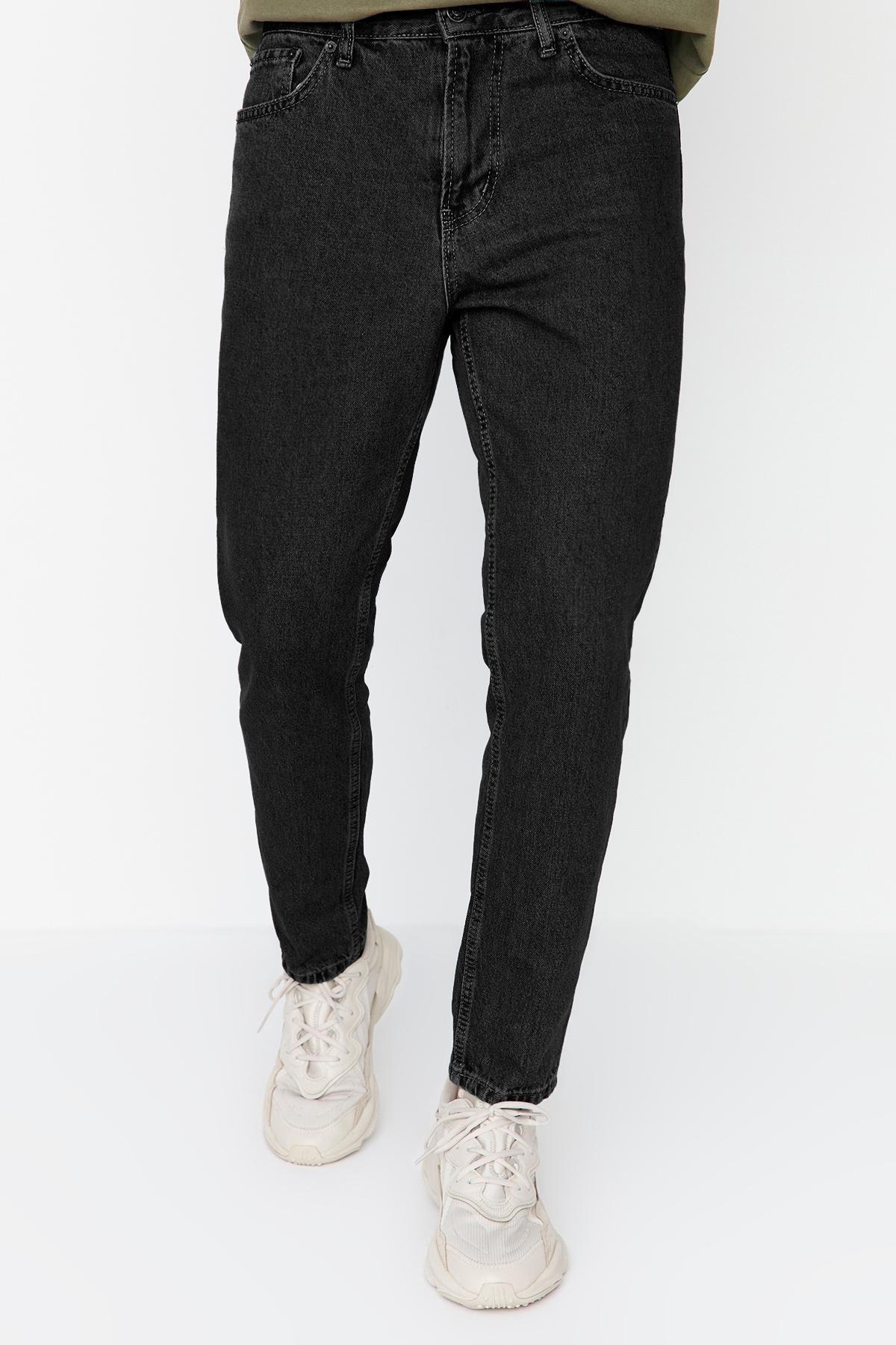 Trendyol - Black Boyfriend Denim Trousers