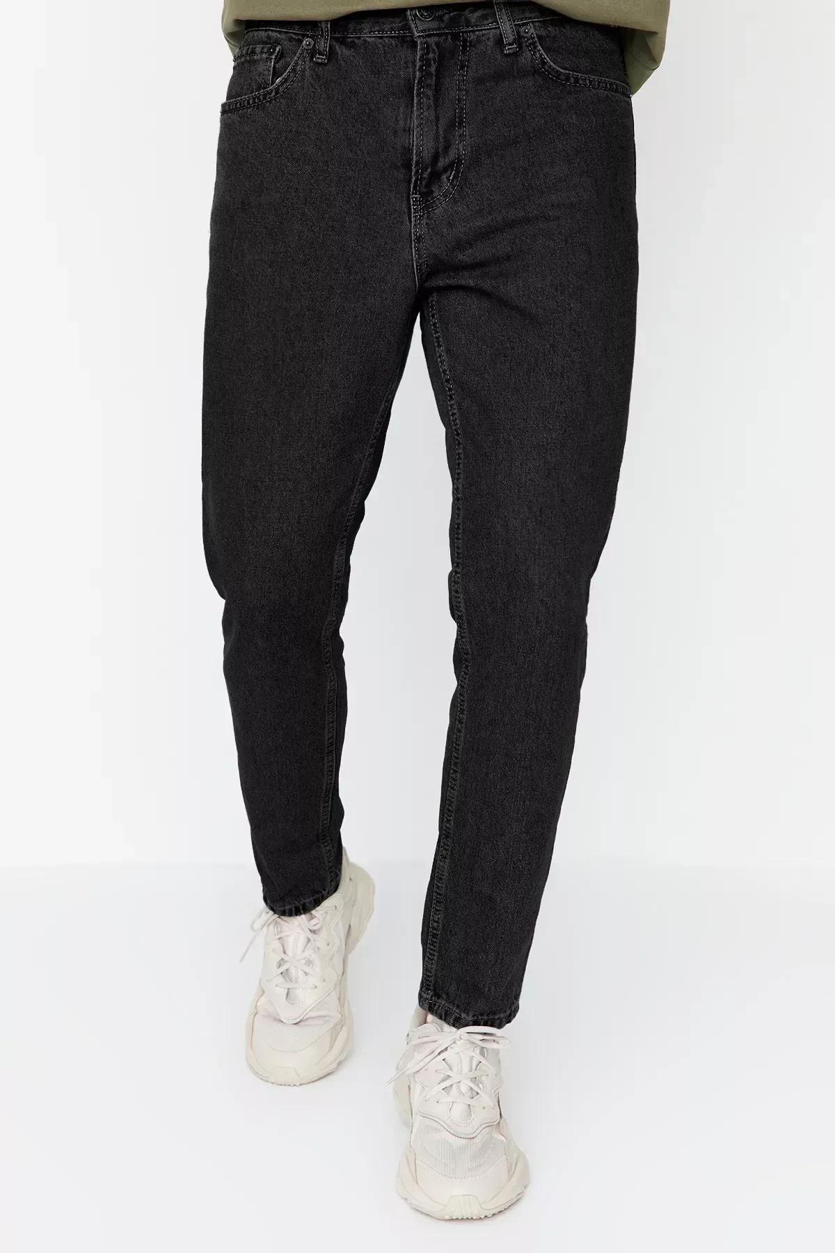 Black Boyfriend Denim Trousers, , large image number 5