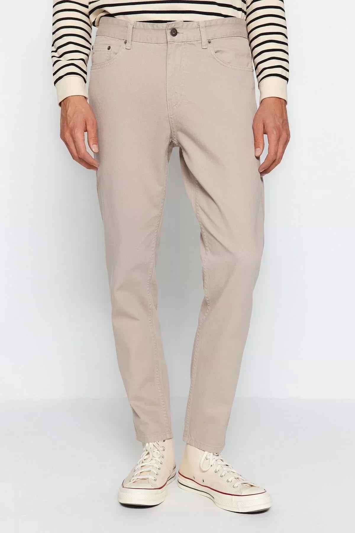 Beige Relaxed Boyfriend Jeans Jeans, , large image number 0