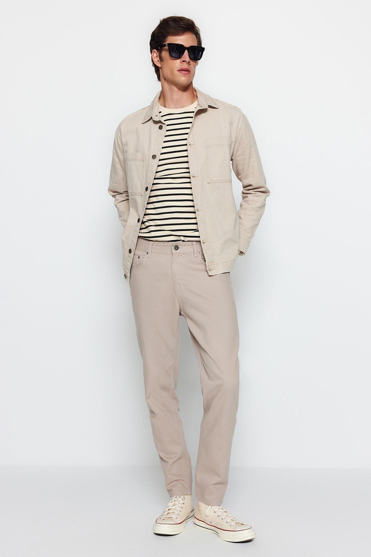 Beige Relaxed Boyfriend Jeans Jeans, , large image number 2
