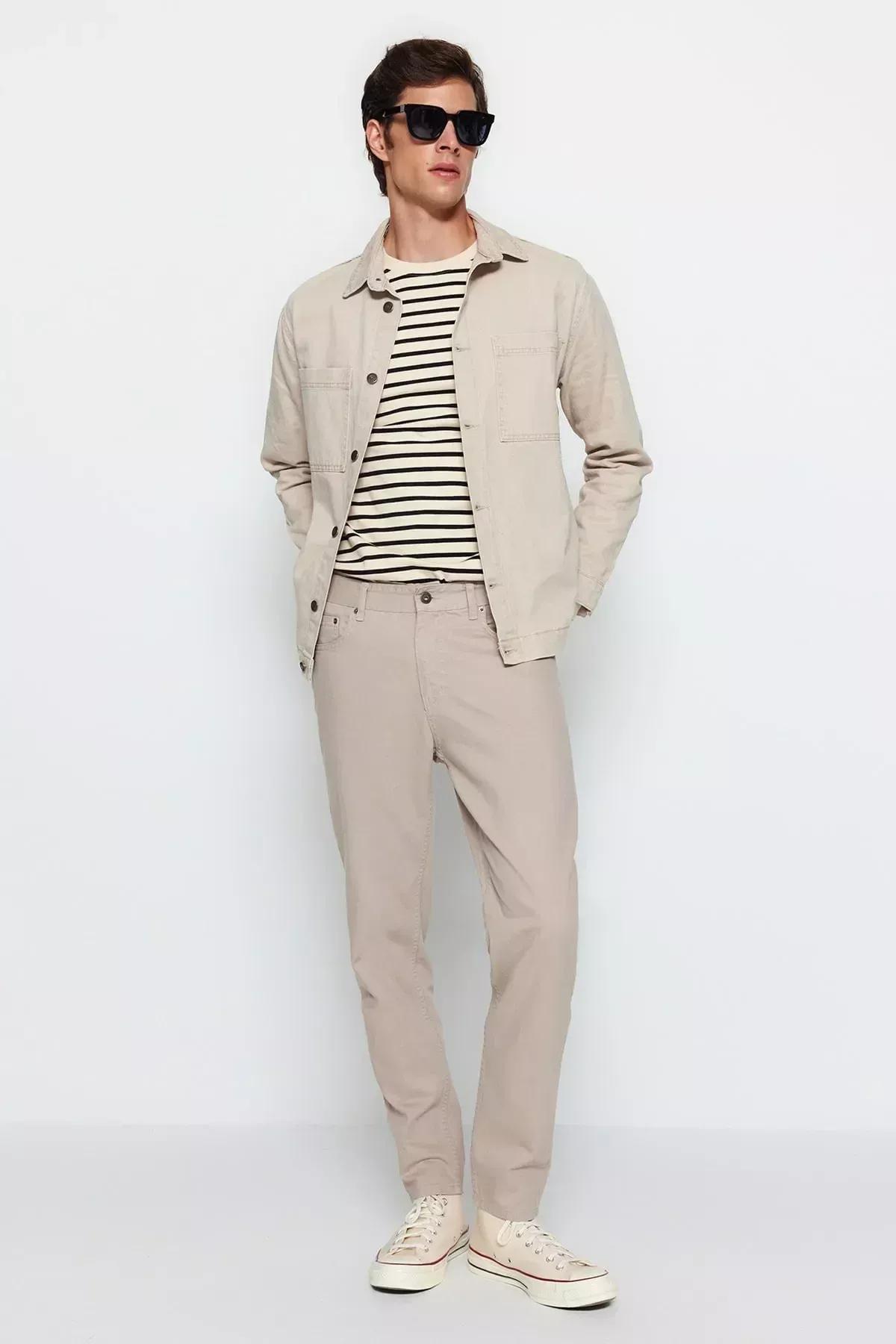 Beige Relaxed Boyfriend Jeans Jeans, , large image number 2