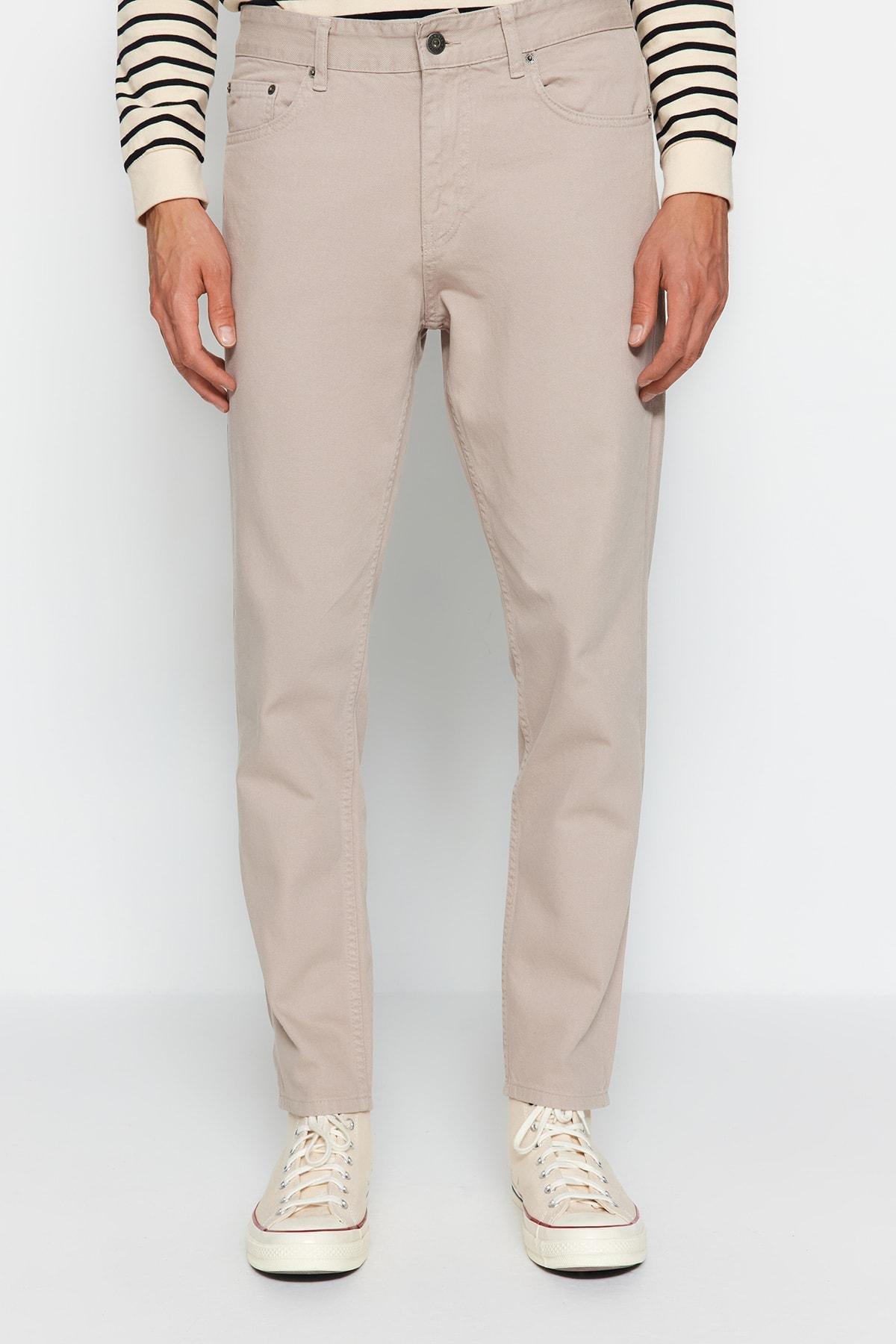 Beige Relaxed Boyfriend Jeans Jeans, , large image number 4