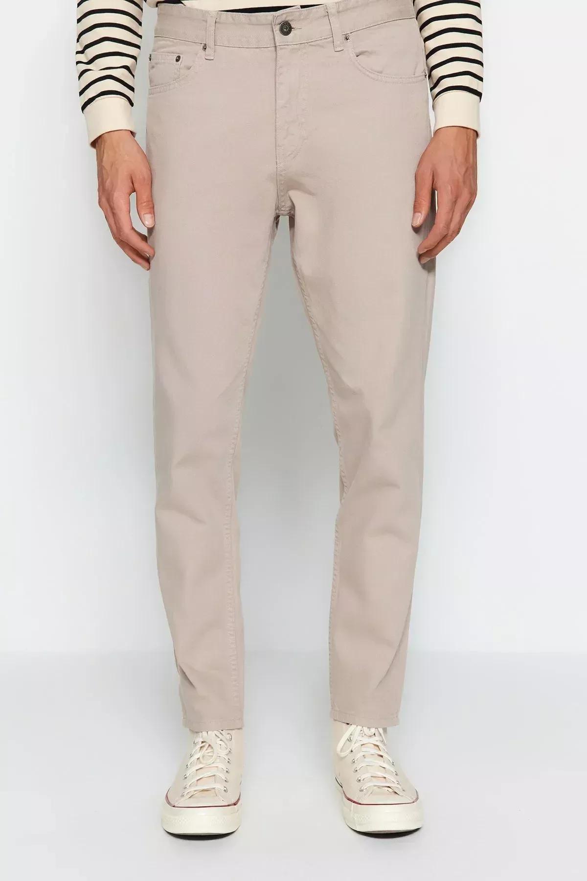 Beige Relaxed Boyfriend Jeans Jeans, , large image number 4