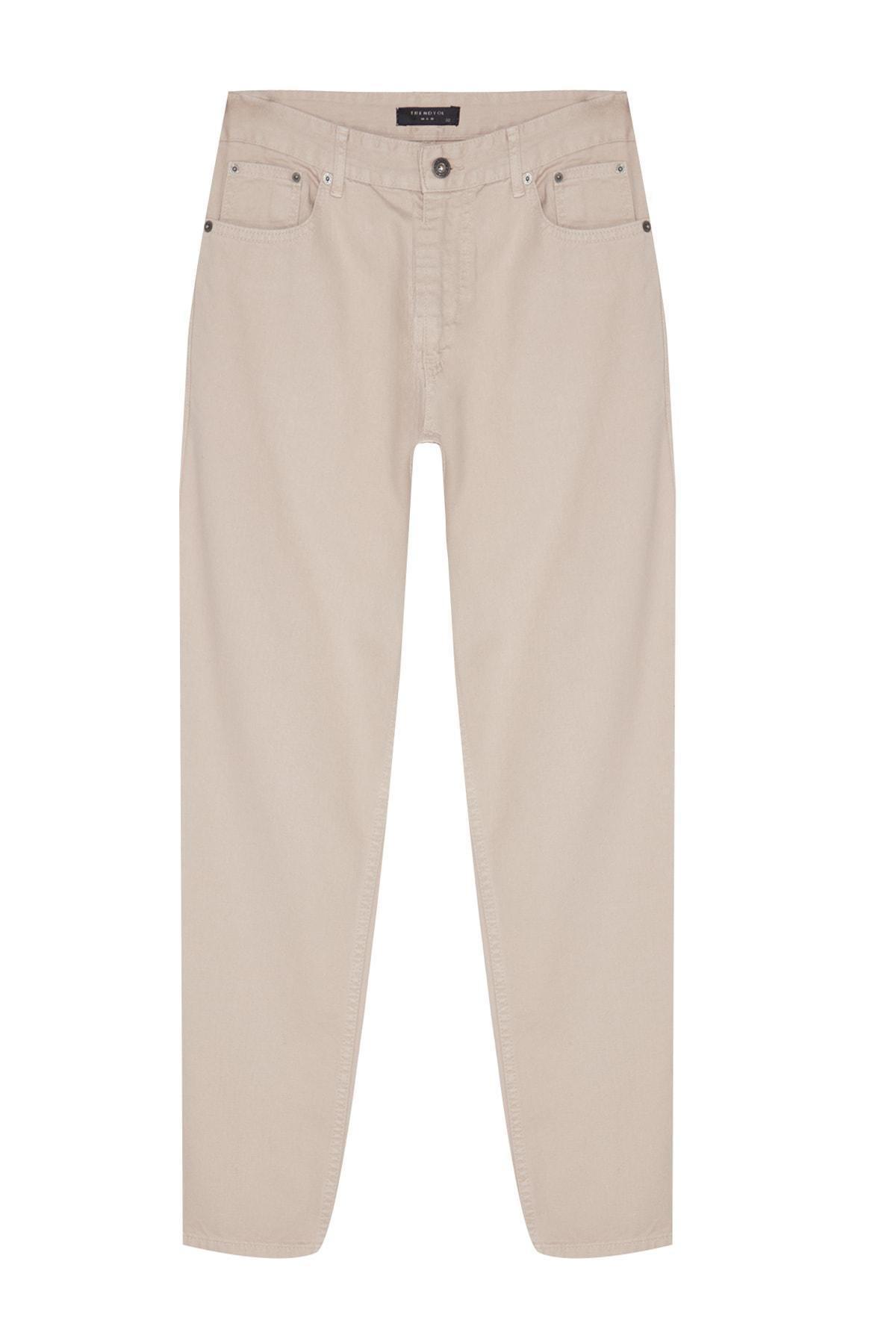 Beige Relaxed Boyfriend Jeans Jeans, , large image number 5