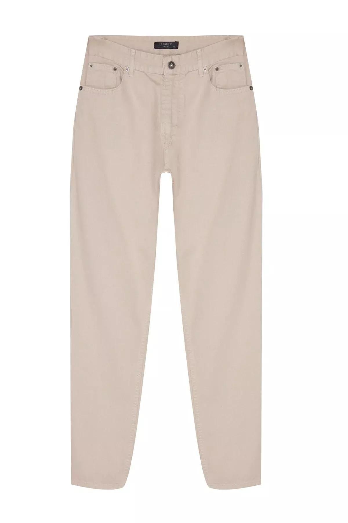 Beige Relaxed Boyfriend Jeans Jeans, , large image number 5