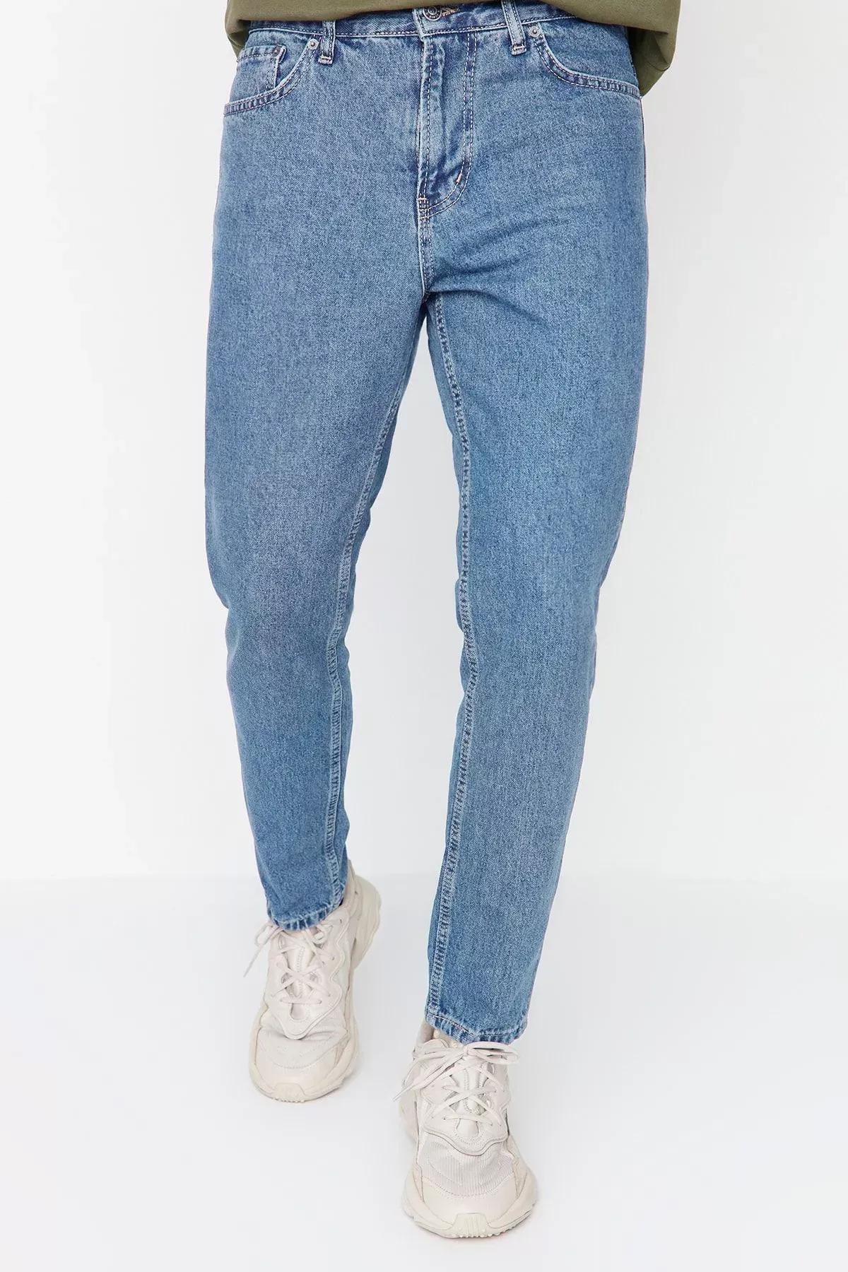 Blue Relax Fit Boyfriend Jeans, , large image number 0