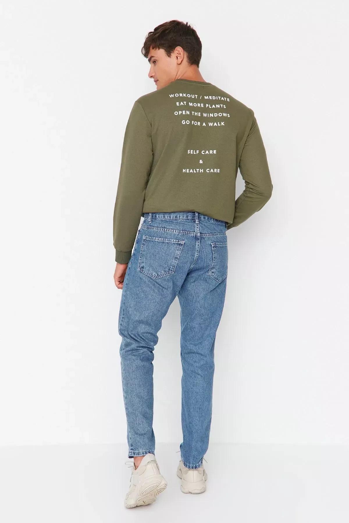 Blue Relax Fit Boyfriend Jeans, , large image number 4
