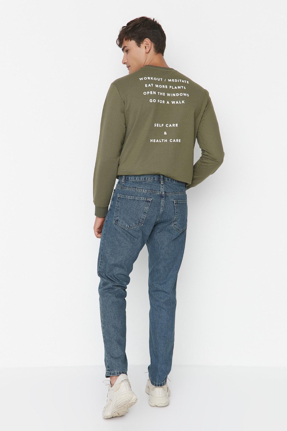 Navy Relaxed Slim Jeans, , large image number 5