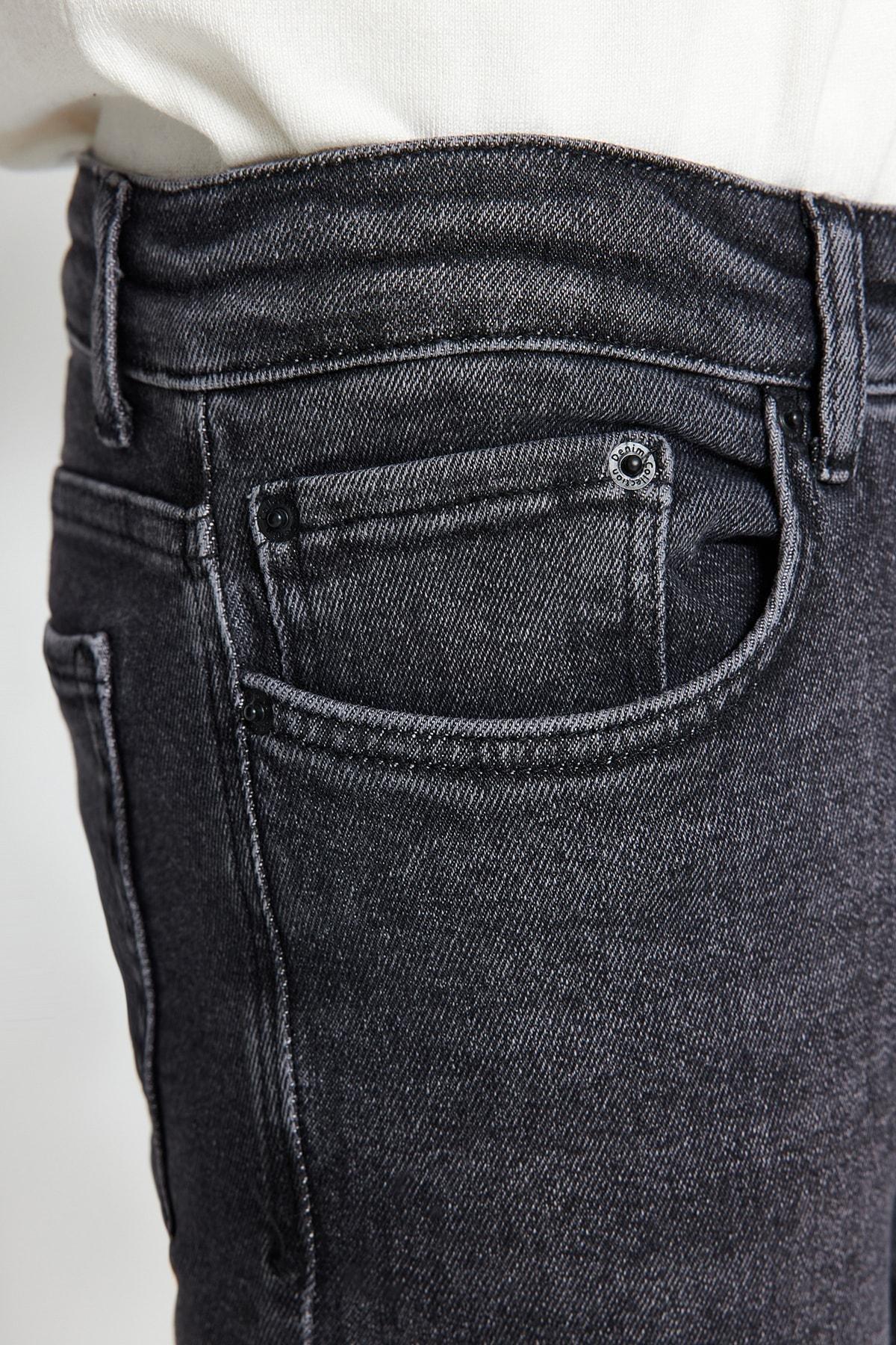 Grey Skinny Fit Jeans Denim Trousers, Black-1003, large image number 3