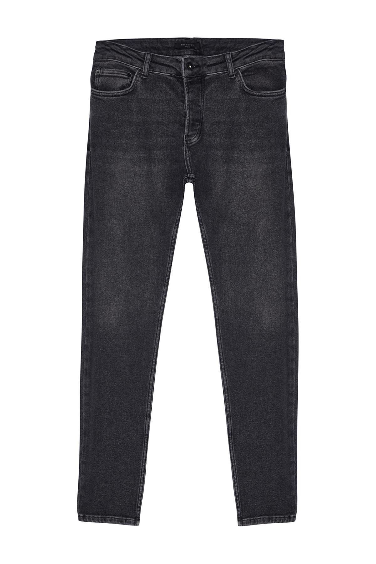 Grey Skinny Fit Jeans Denim Trousers, Black-1003, large image number 5