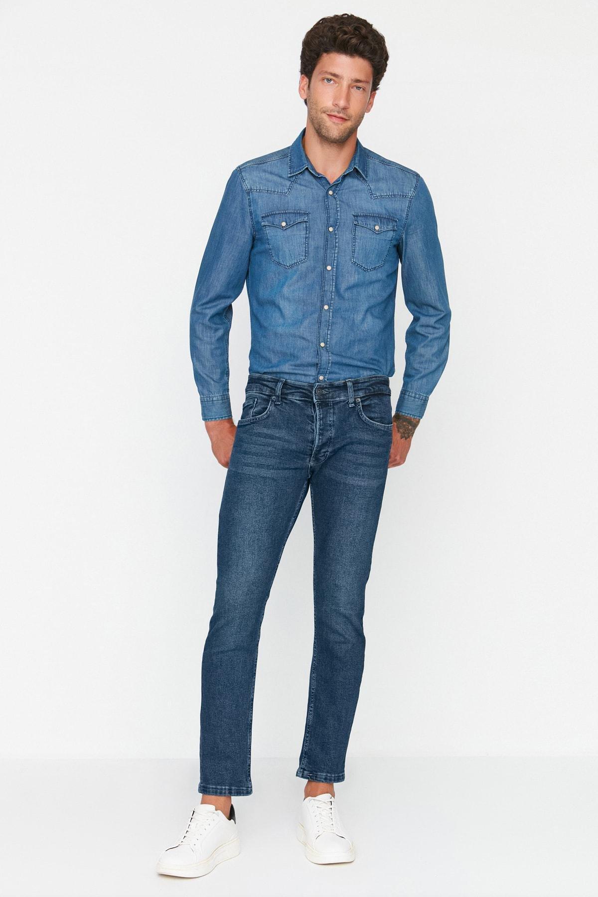 Navy Skinny Denim Jeans, , large image number 1