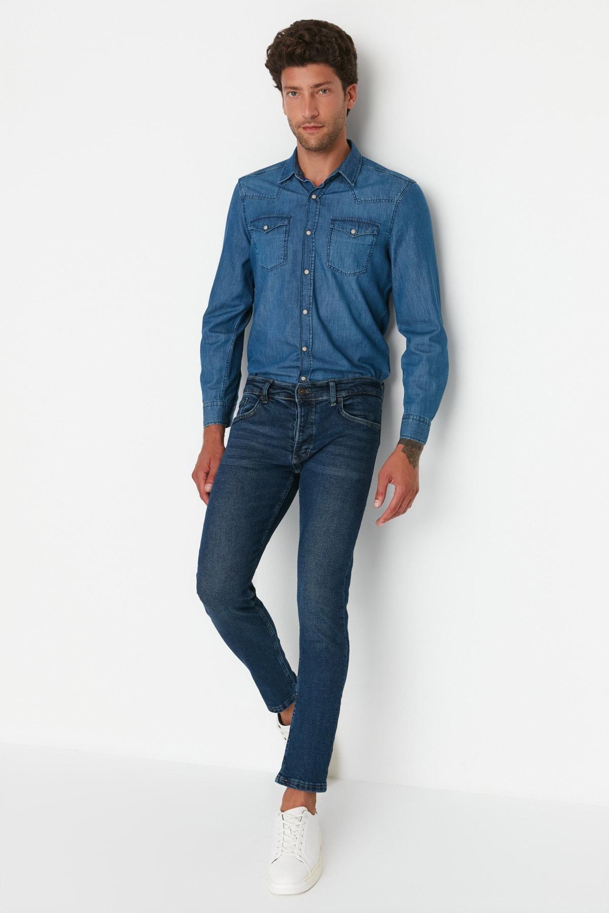 Navy Skinny Denim Jeans, , large image number 2