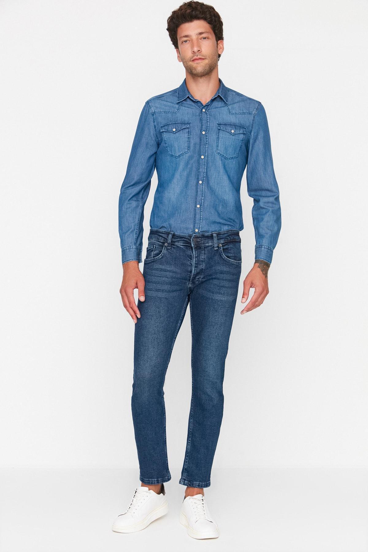 Navy Skinny Denim Jeans, , large image number 3