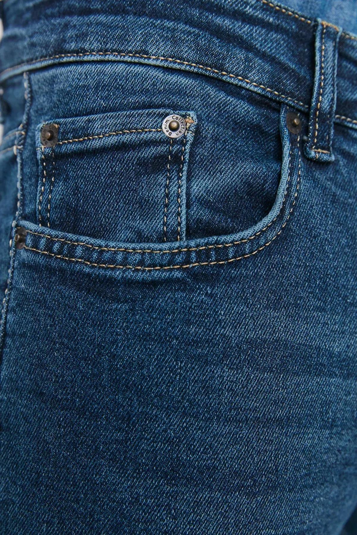Navy Skinny Denim Jeans, Dark blue, large image number 4