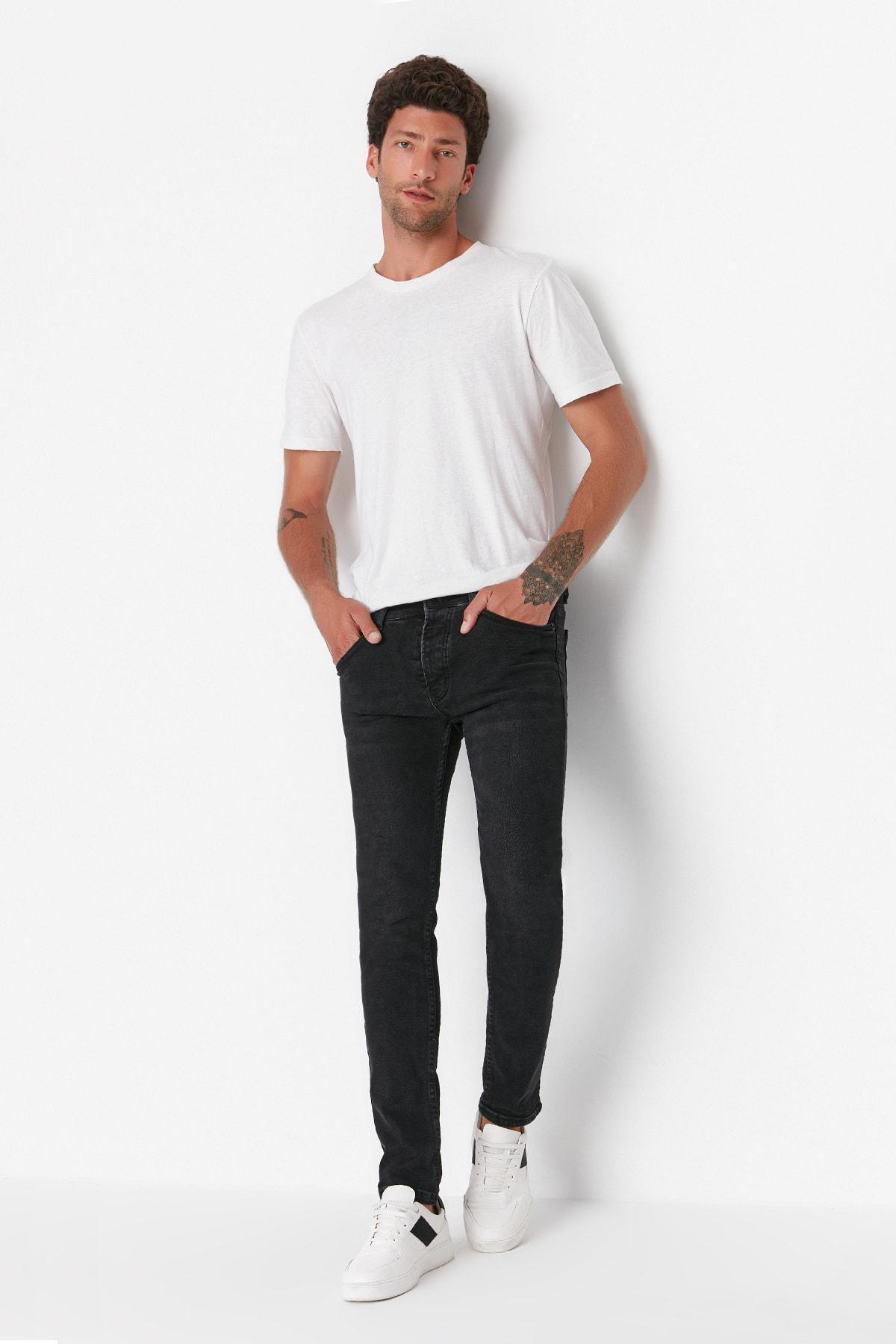 Black Skinny Denim Jeans, , large image number 3