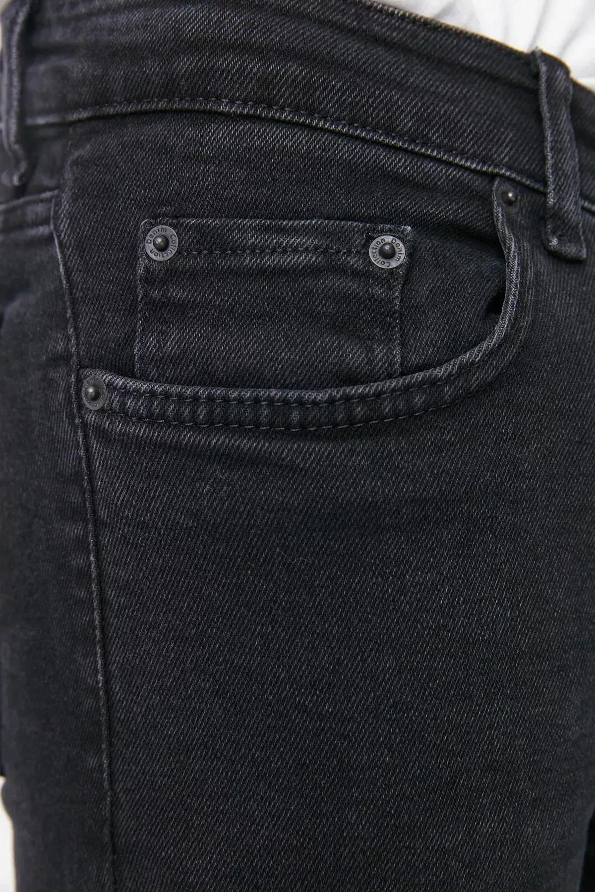 Black Skinny Denim Jeans, Black, large image number 4