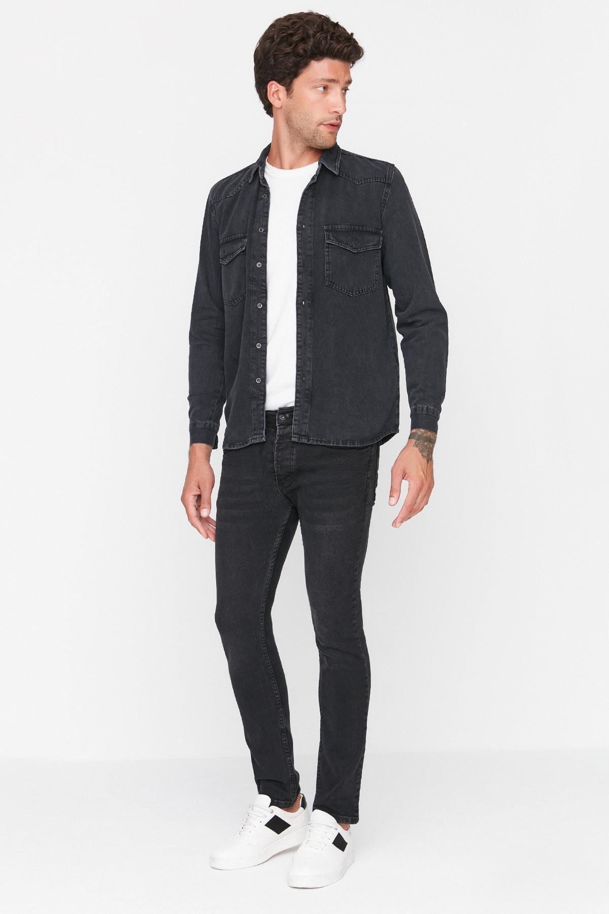 Black Skinny Denim Jeans, , large image number 5