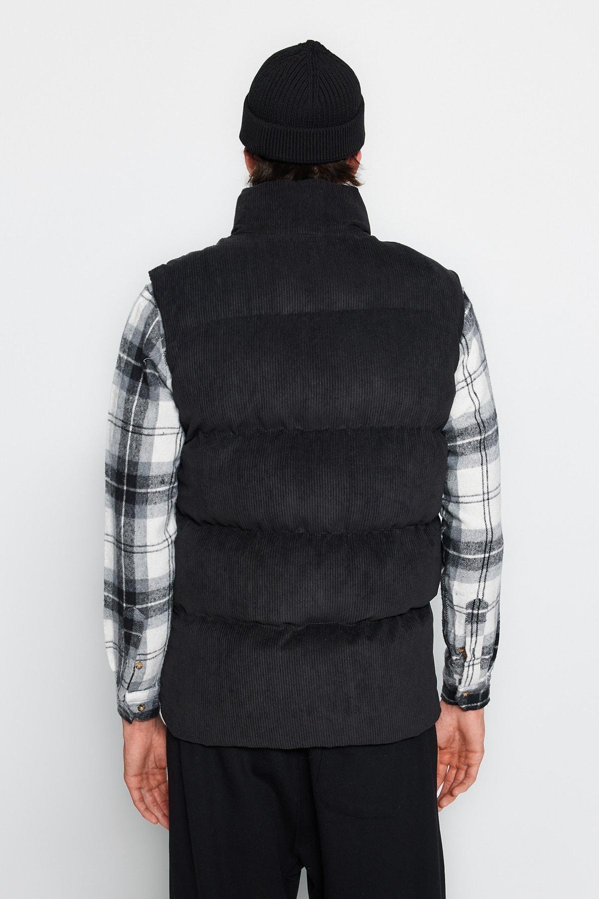 Black Stand-Up Collar Vest, , large image number 4