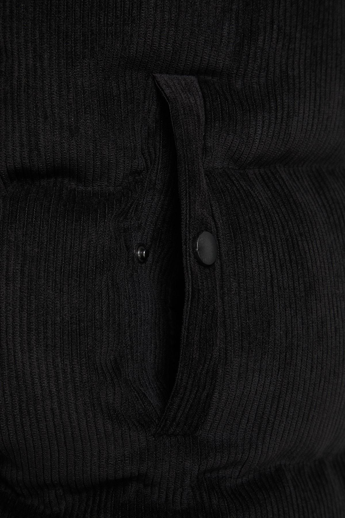 Black Stand-Up Collar Vest, , large image number 6