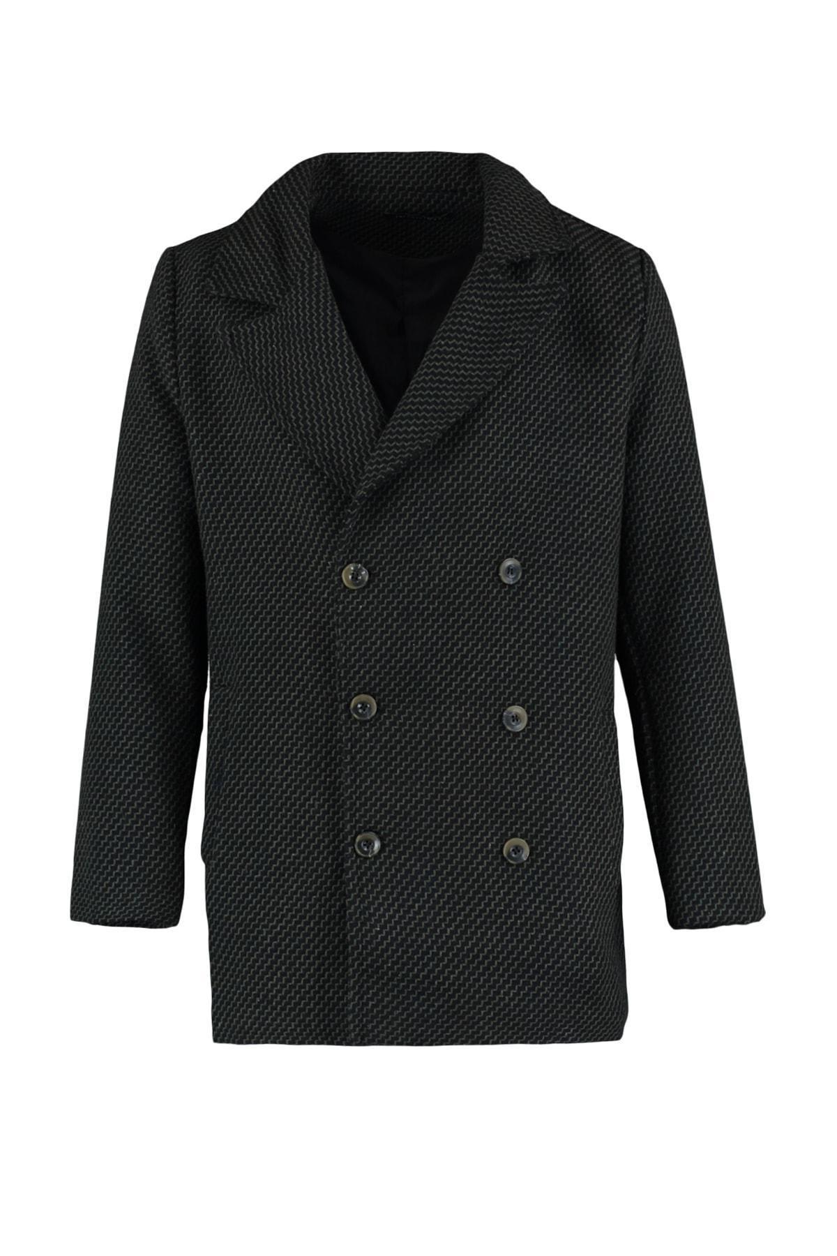 Khaki Double Breasted Coat, , large image number 5