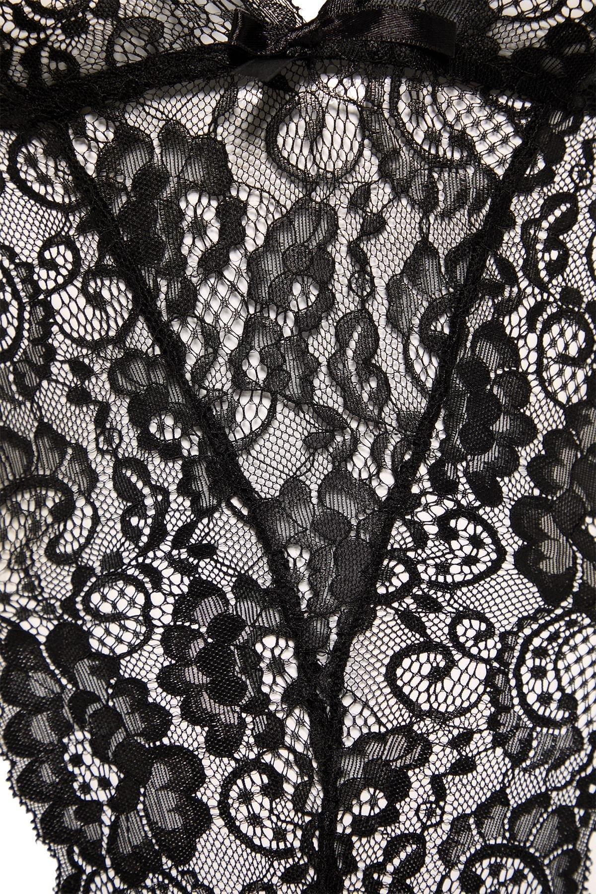 Black Crew Neck Bodysuit, , large image number 6