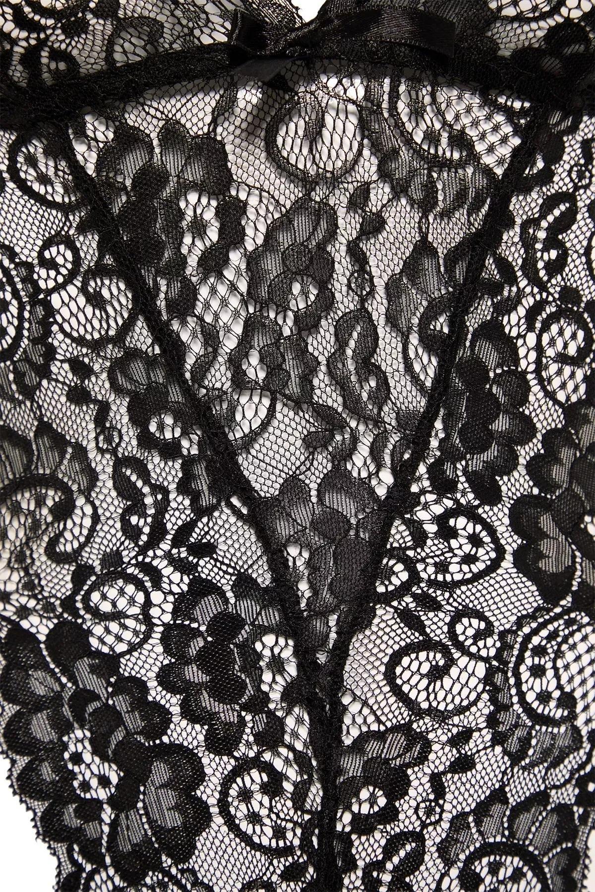 بودي سوت بفتحة رقبة مستديرة، أسود, Black, large image number 6