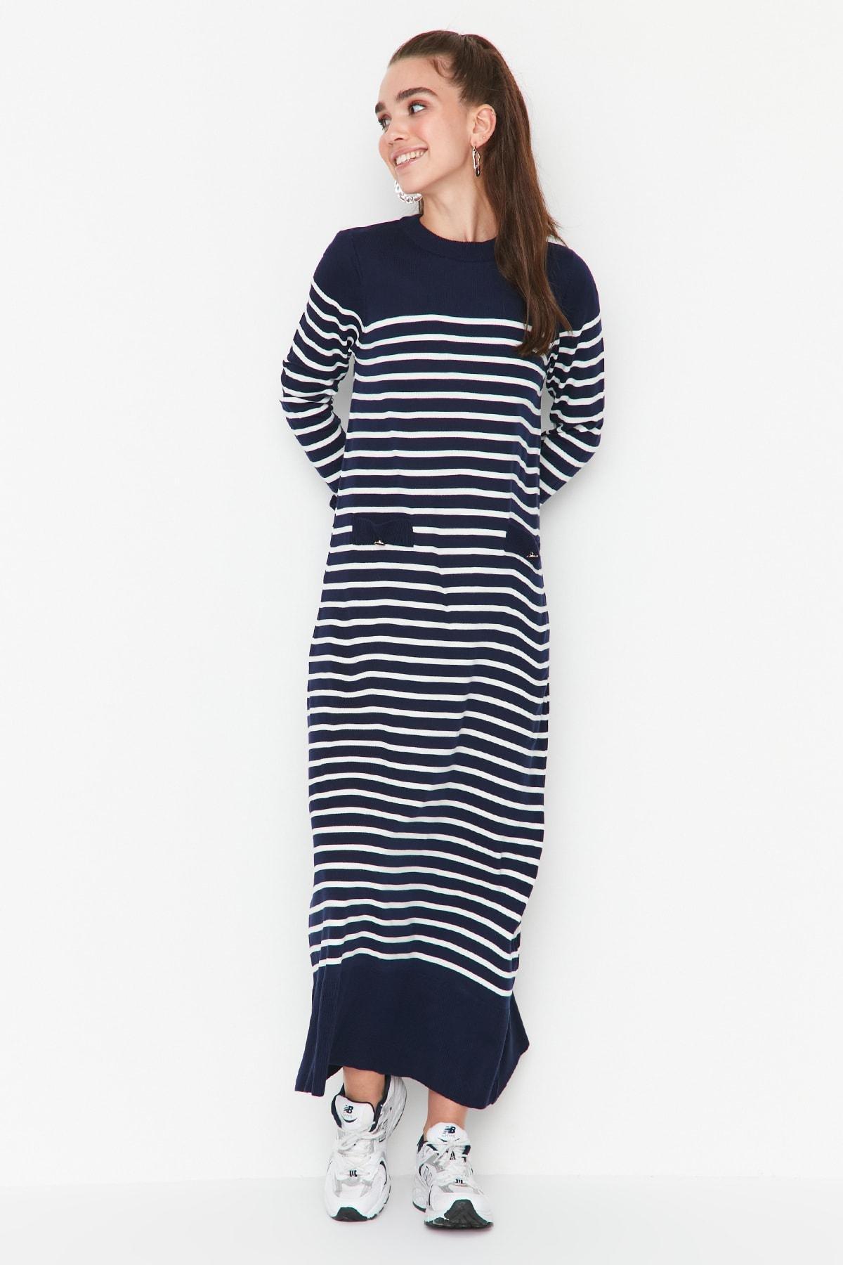 Navy Shift Maxi Dress, , large image number 1