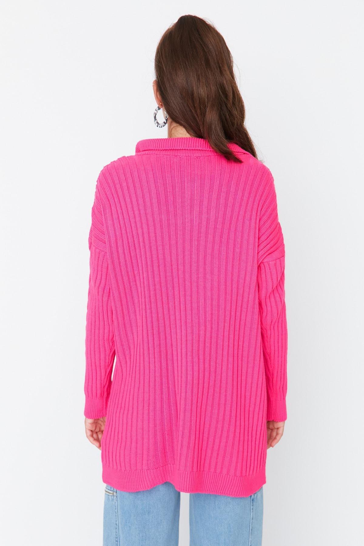 Pink High Neck Relaxed Sweater, , large image number 4