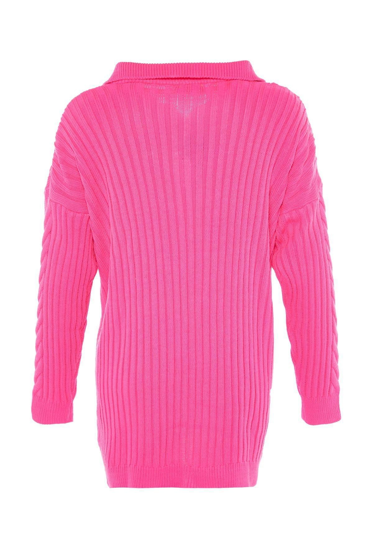 Pink High Neck Relaxed Sweater, , large image number 7