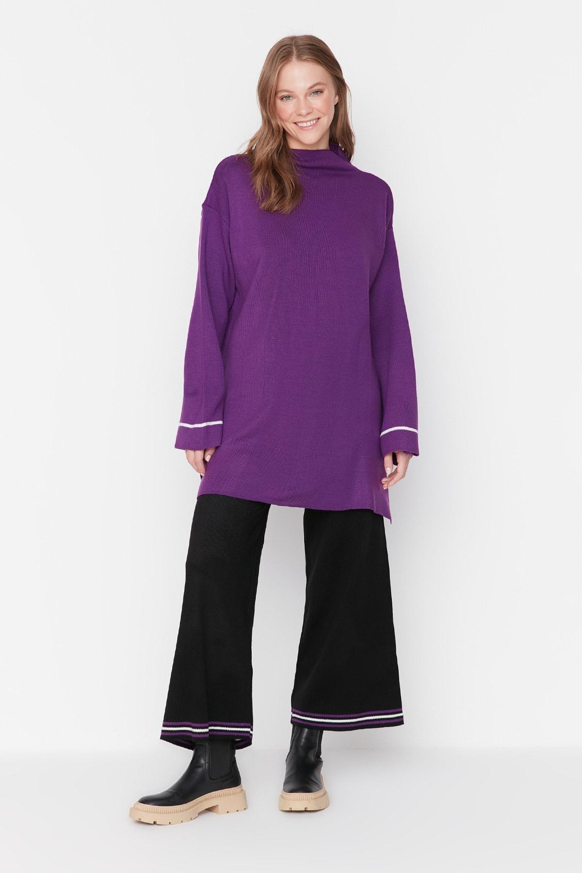 Purple Standing Collar Co-Ord Set, , large image number 1